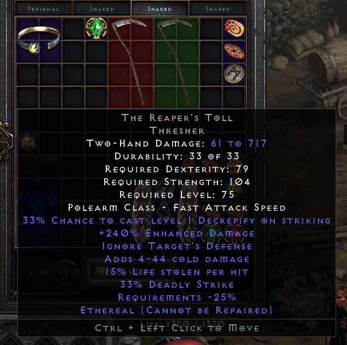 Found Perfect eth reapers toll, should I socket it with my only Ber for