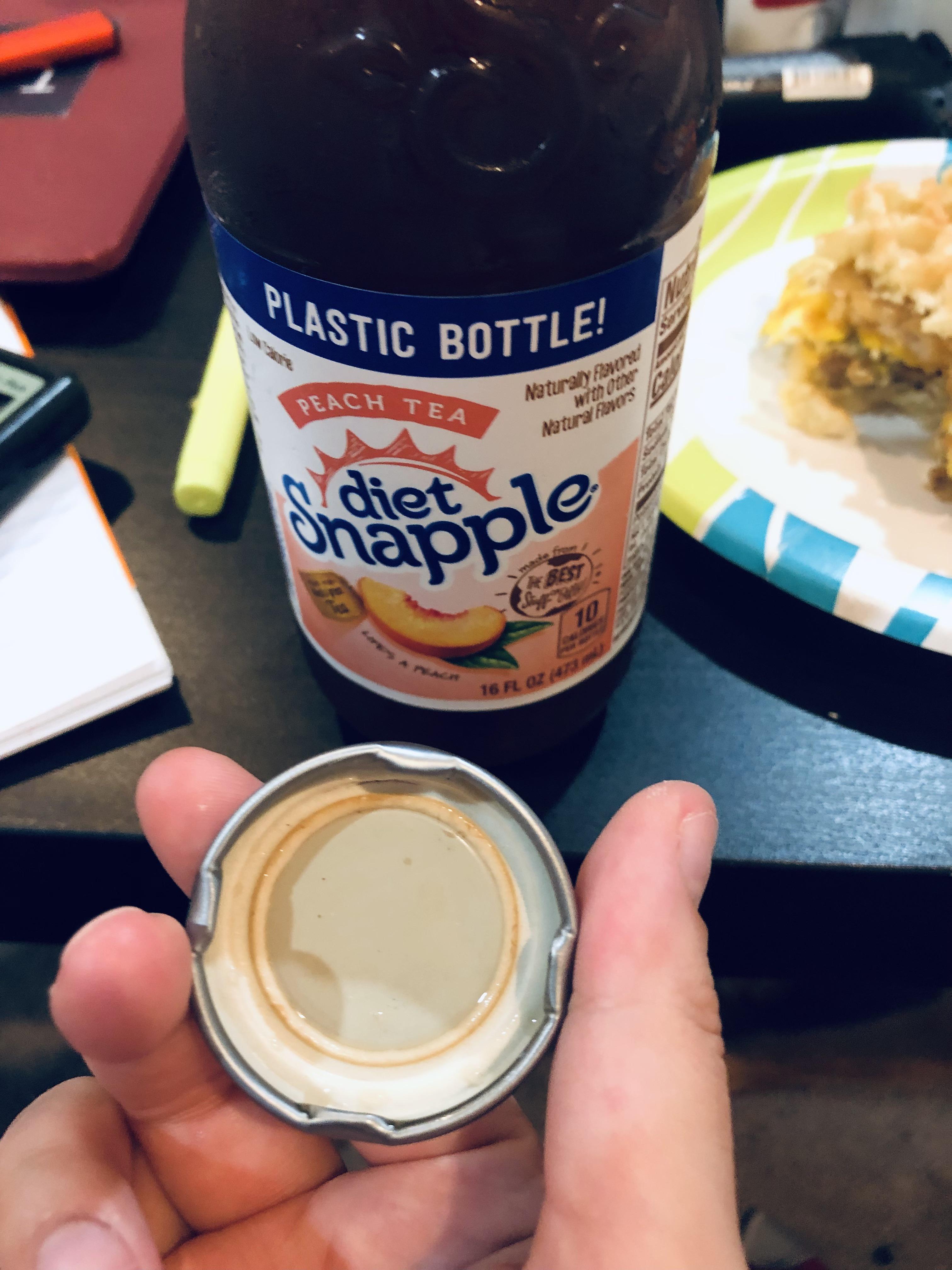 This Snapple cap came completely blank no fact and nothing printed on