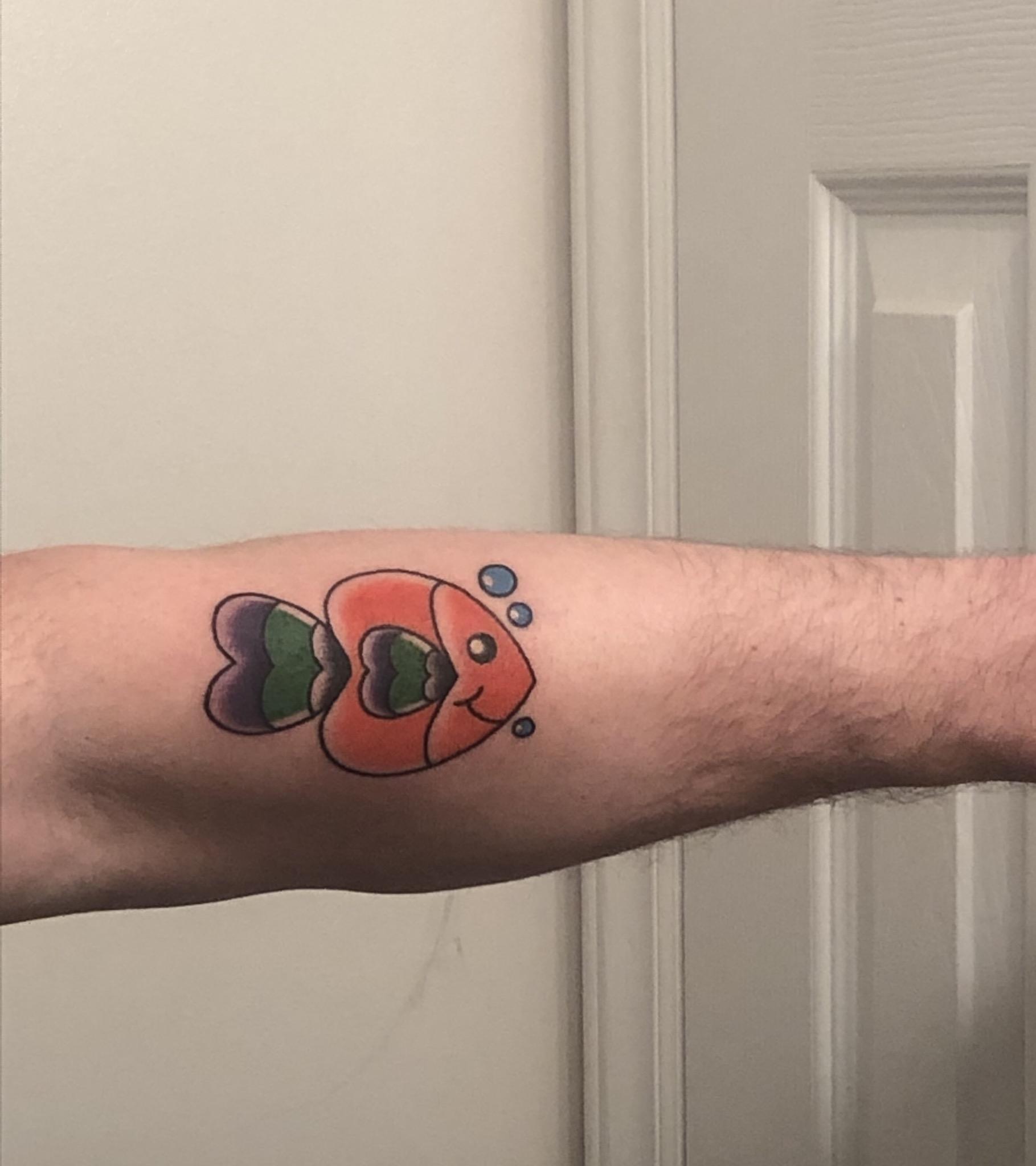 A little fish. Made by Alan Woodward, Ancient Art