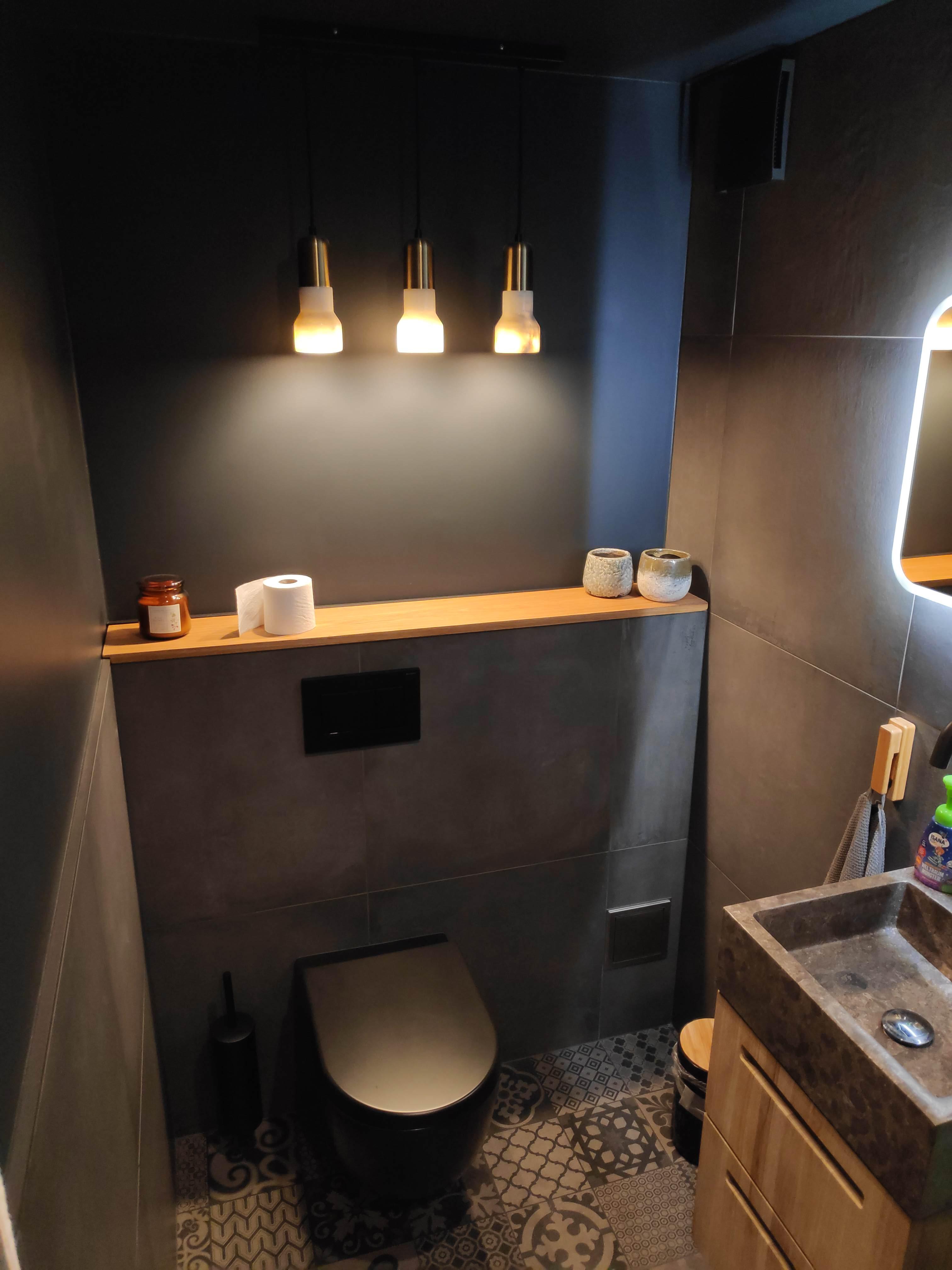 Everybody said don't make the toilet room dark/black so that's what I