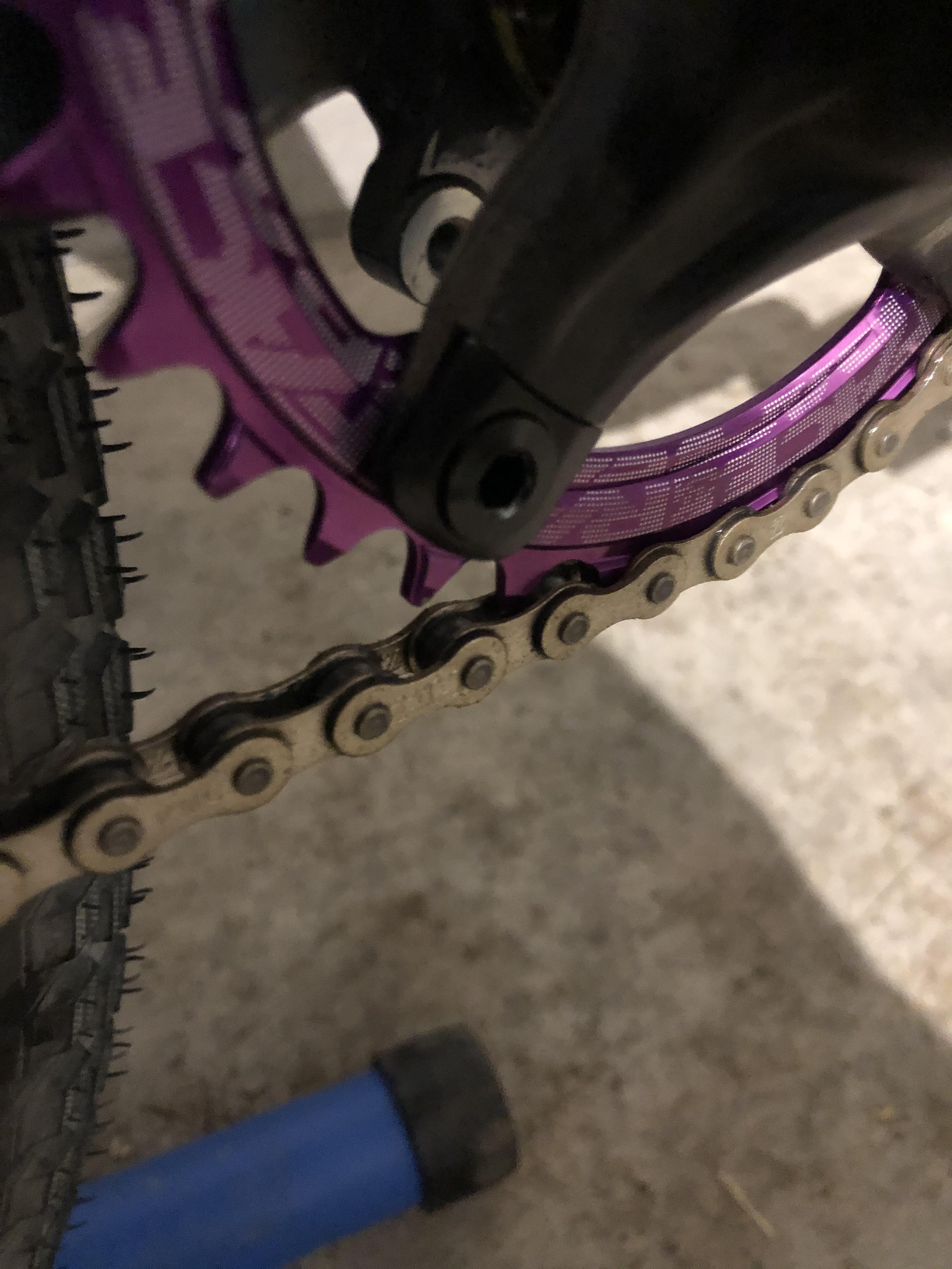 Chain click. I installed a different color raceface nw ring same size