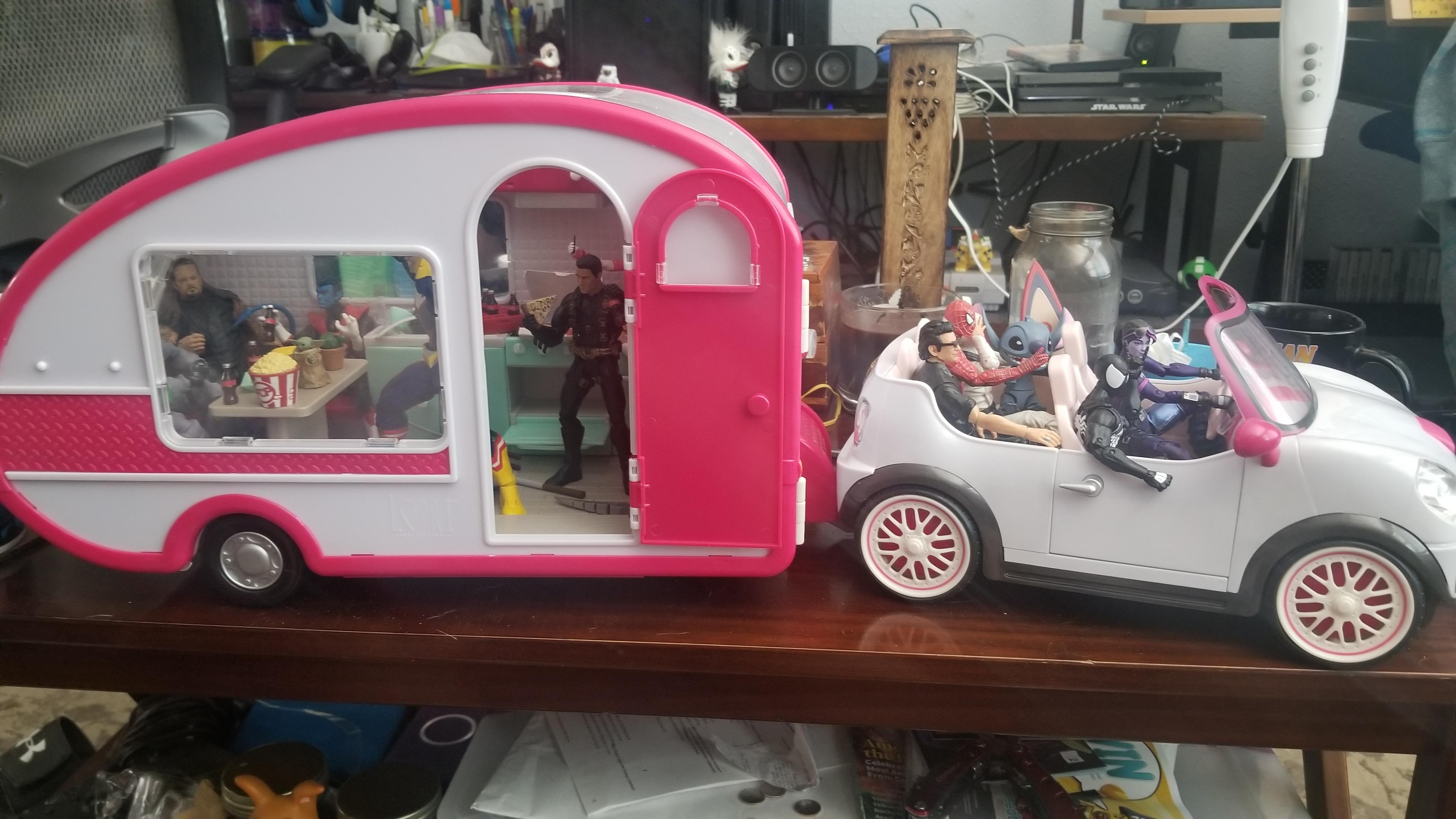 This Lori car and trailer combo is a very fun set to use with your 6"7" figures. Great value