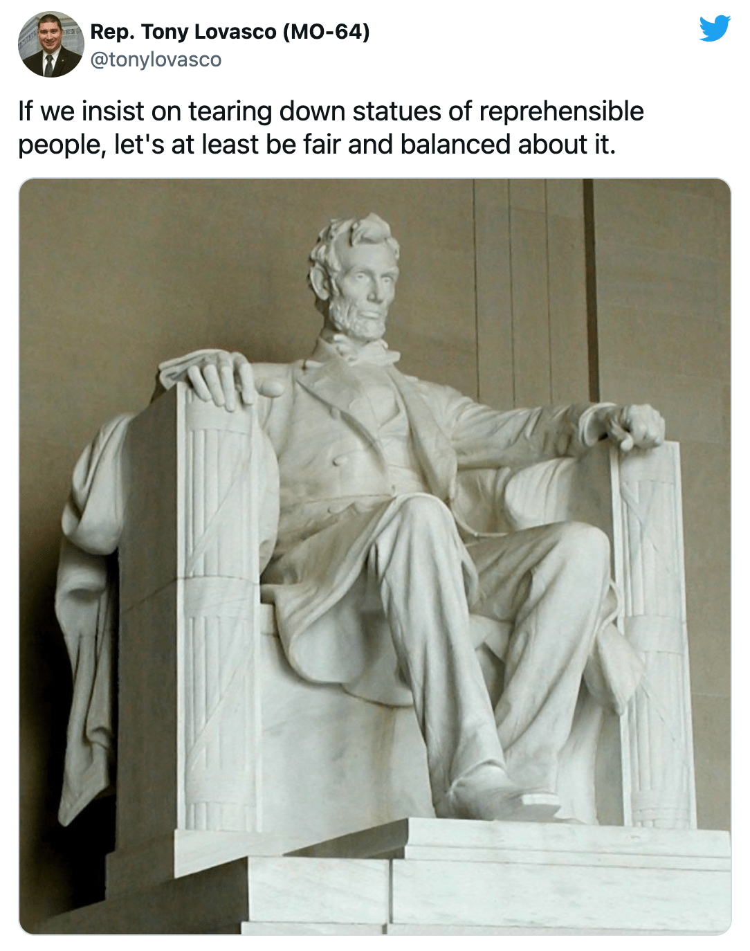 Missouri Republican State Representative says Abraham Lincoln was "reprehensible" and calls for