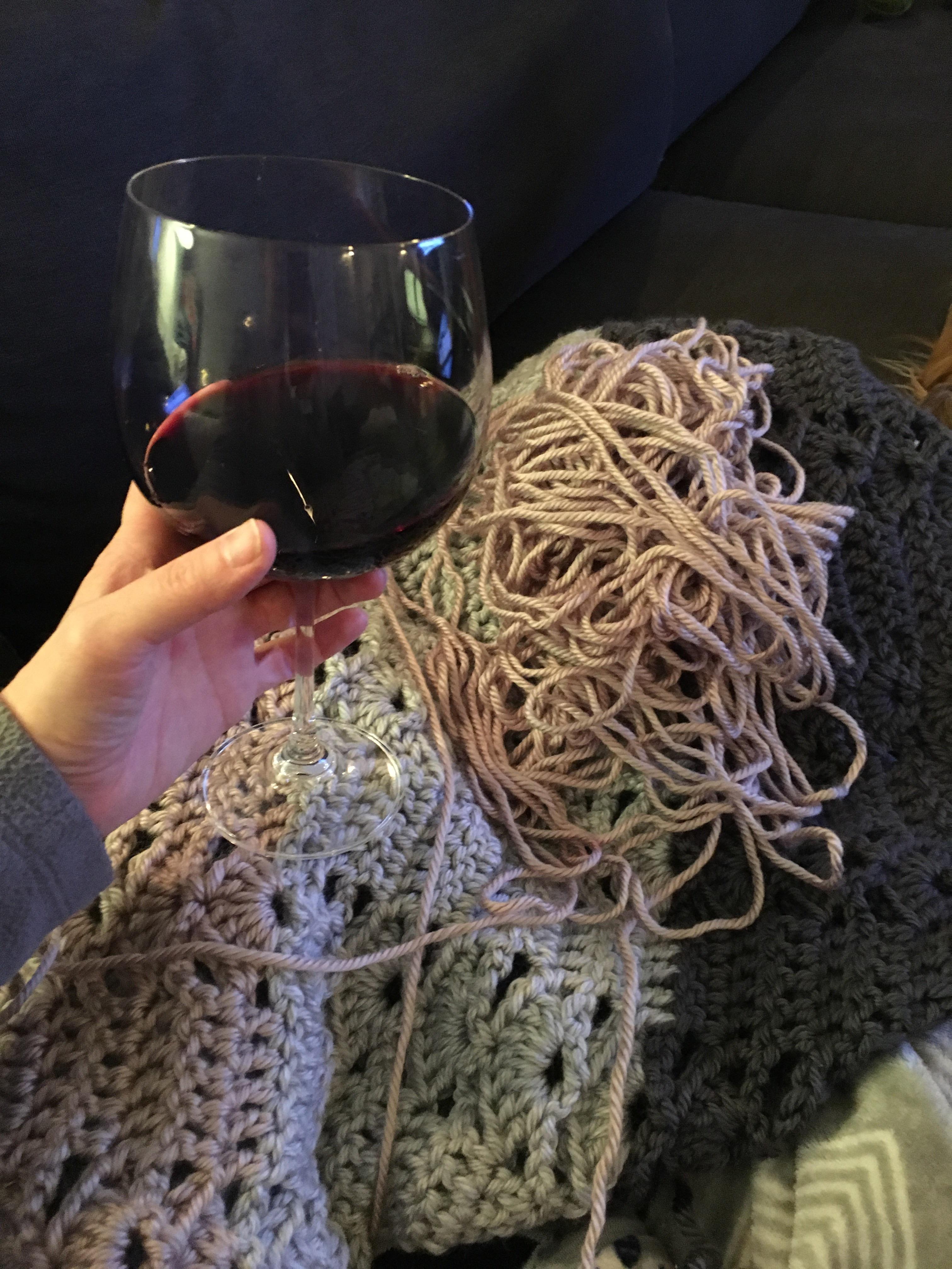 Will wine make this easier or harder? r/crochet