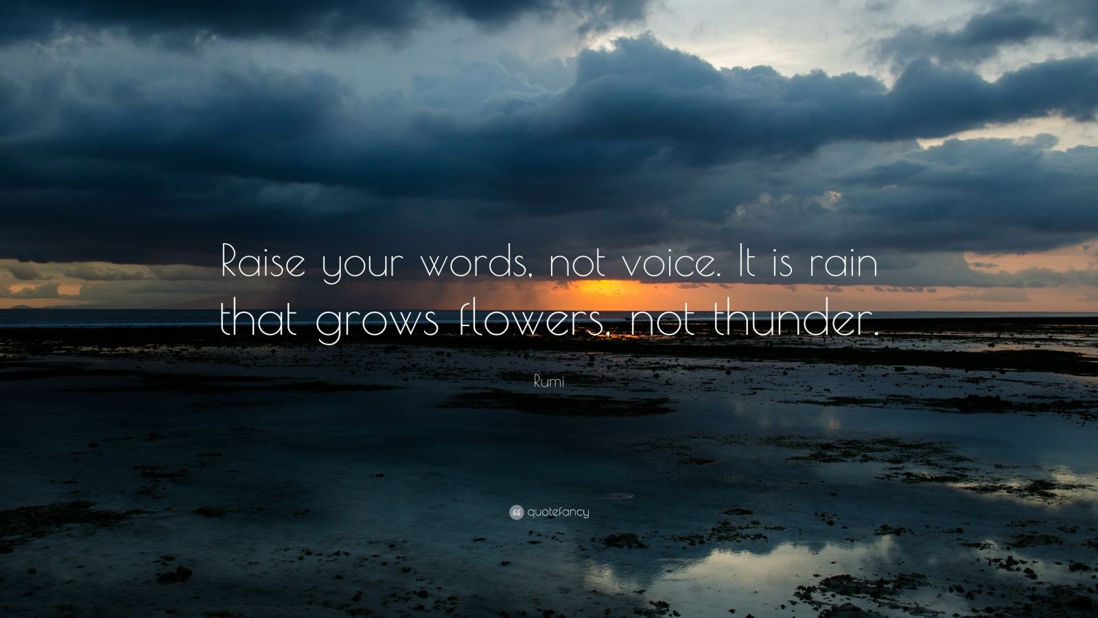 "Raise your words, not voice. It is rain that grow flowers, not thunder