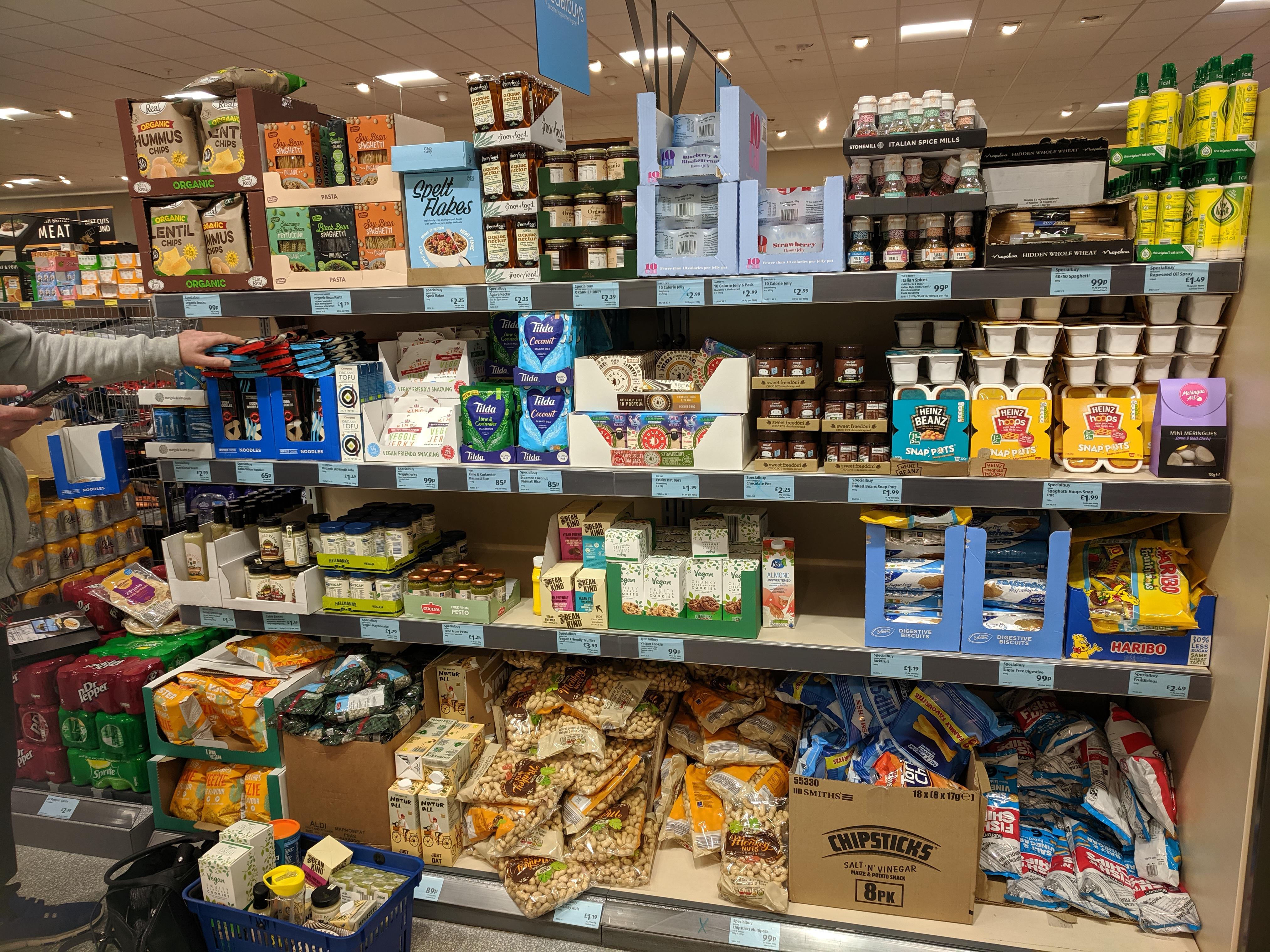 In ALDI.... Nooch, Heinz mayo, Pulsin, horseradish sauce, oat milk