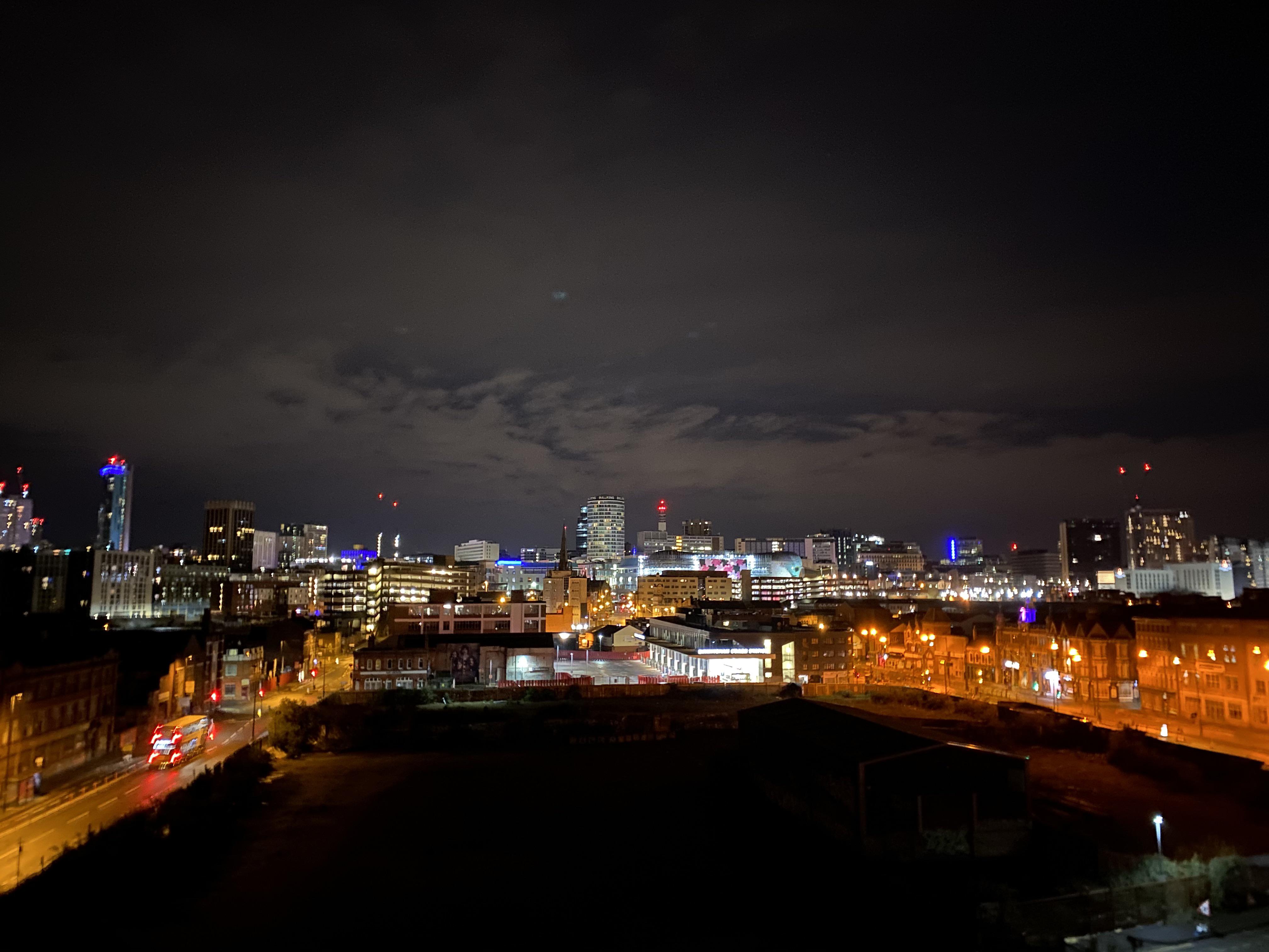 Birmingham skyline at night. r/brum