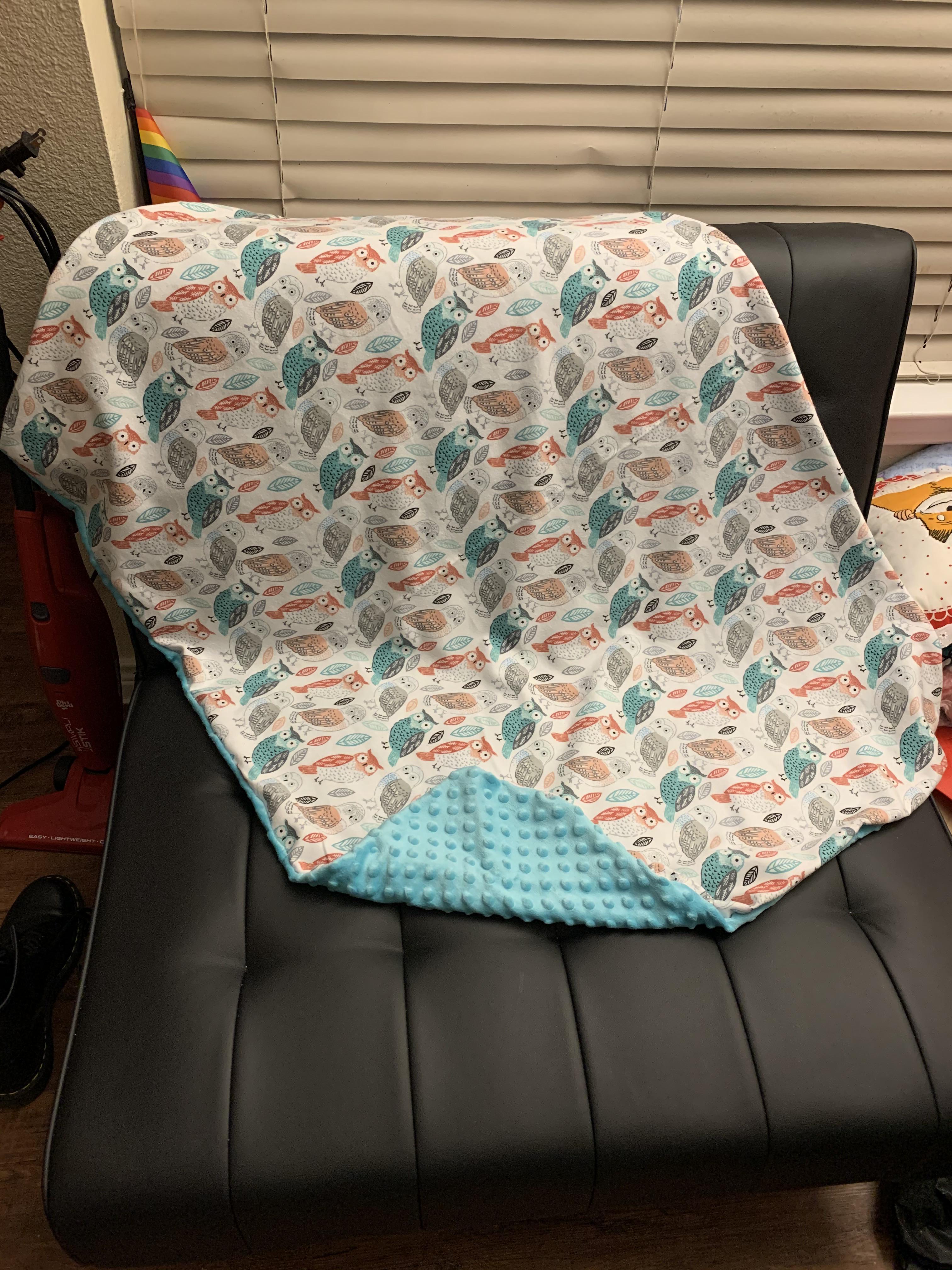 100 handsewn baby blanket. I learned to sew a couple years ago, but