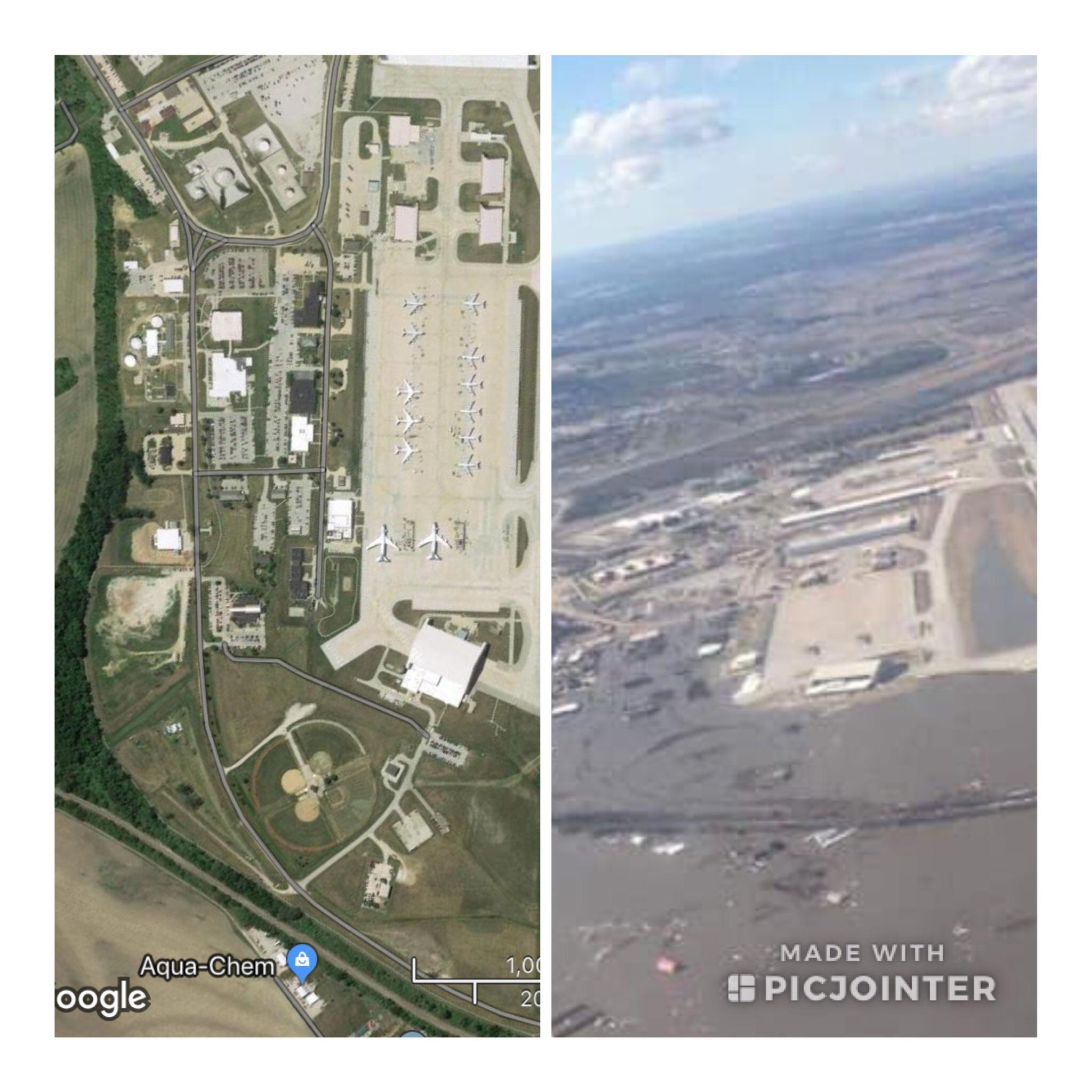 Offutt AFB SE corner under water r/Omaha