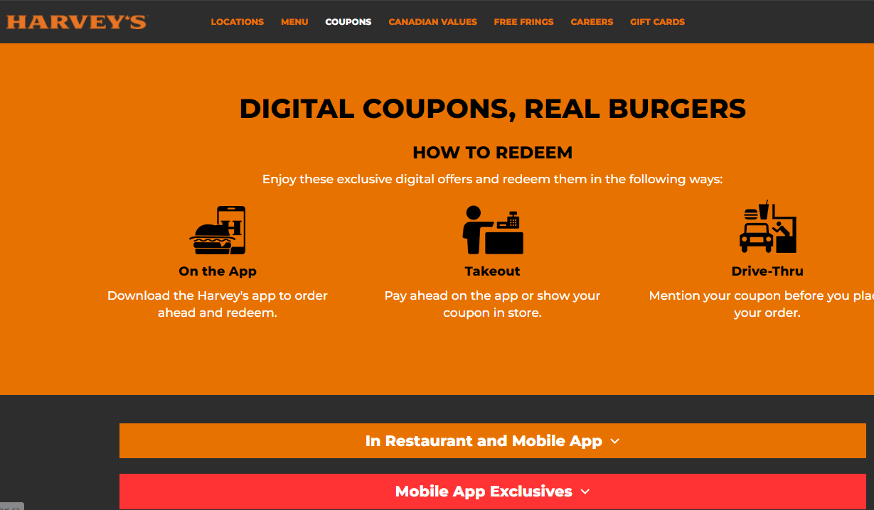 Harvey's Digital Coupons For the Ontario stores Harvs Faves Bag with