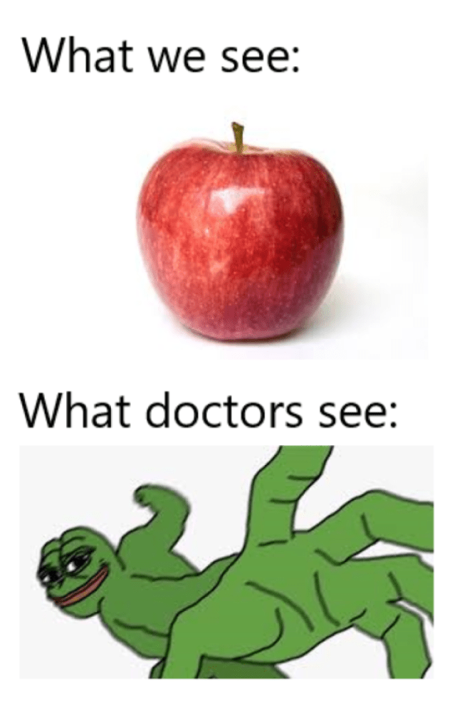 An apple a day keeps the doctor away. r/memes