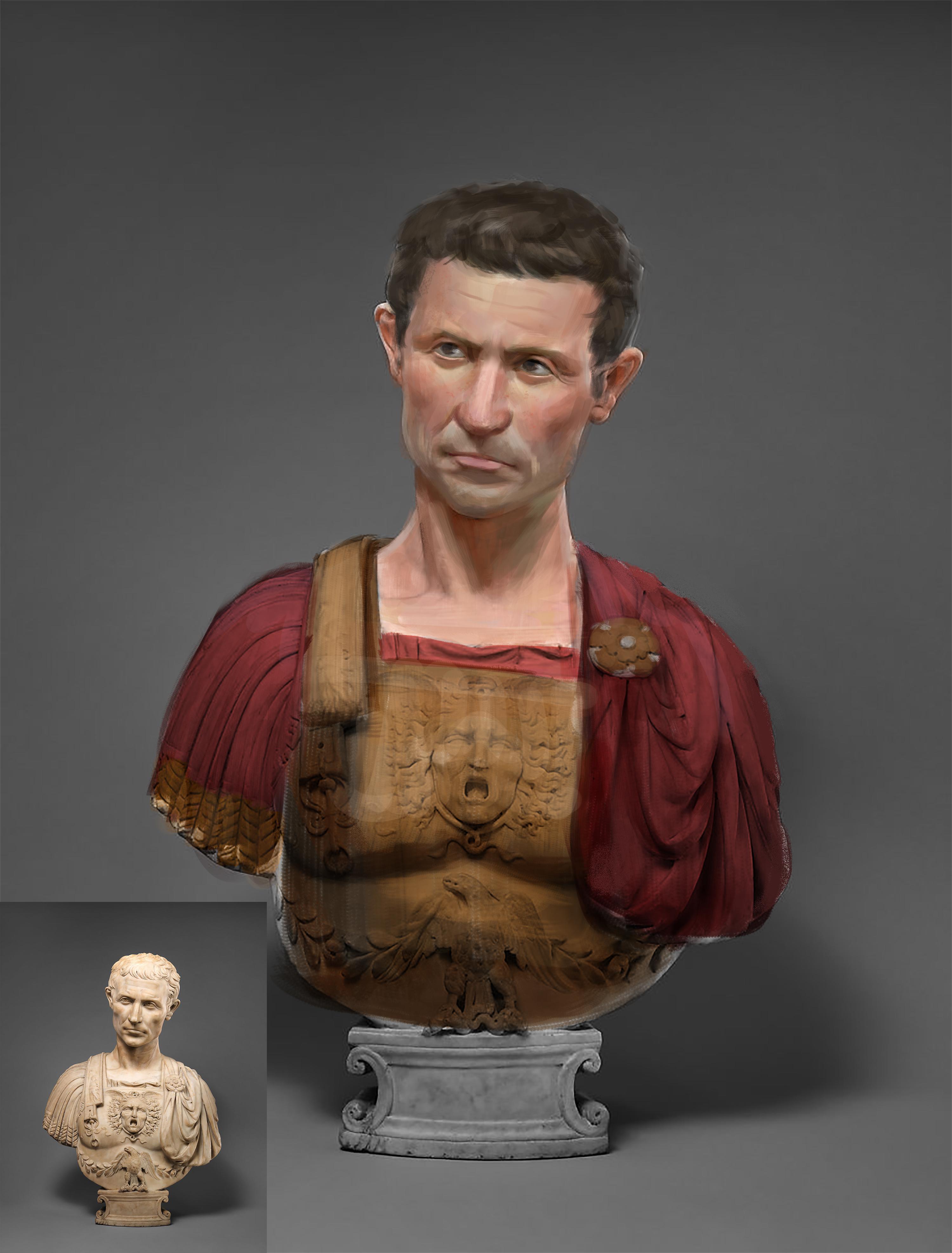Had to try a paintover reconstruction of Julius Caesar after finding
