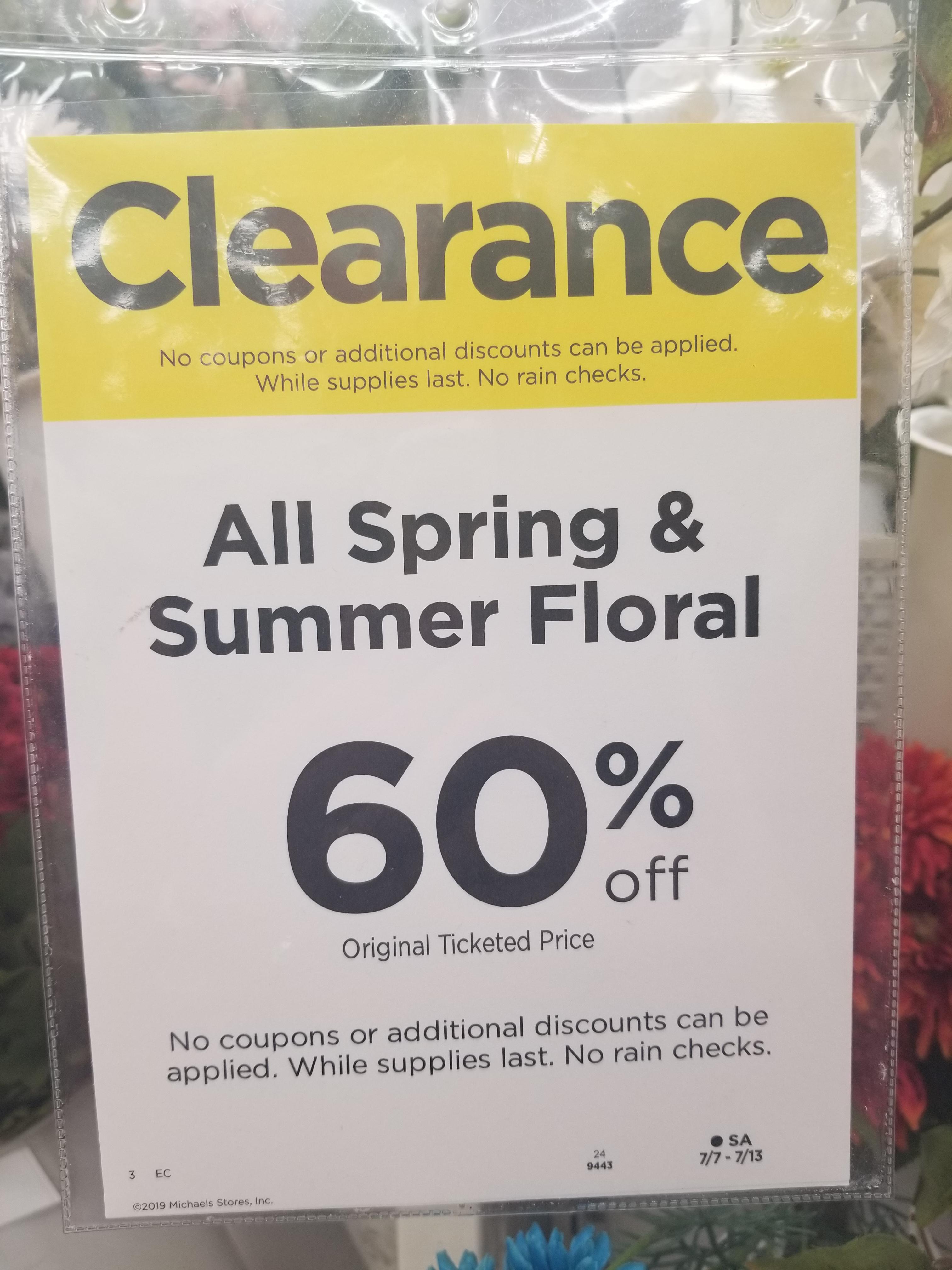 Michaels Spring & Summer silk flowers 60 off right now! I just loaded