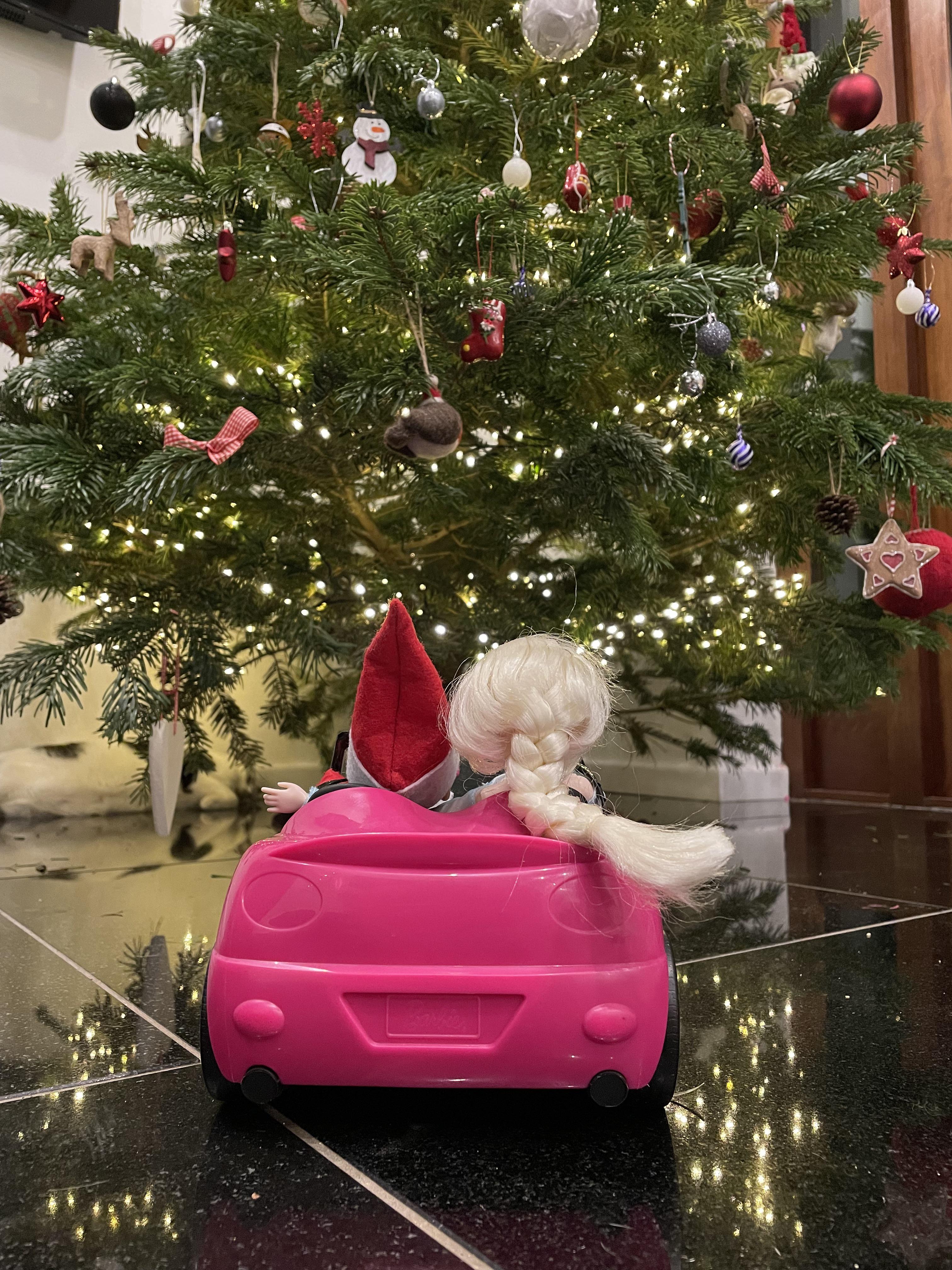 On a date with Elsa. Driving to see the lights. r/elfontheshelf