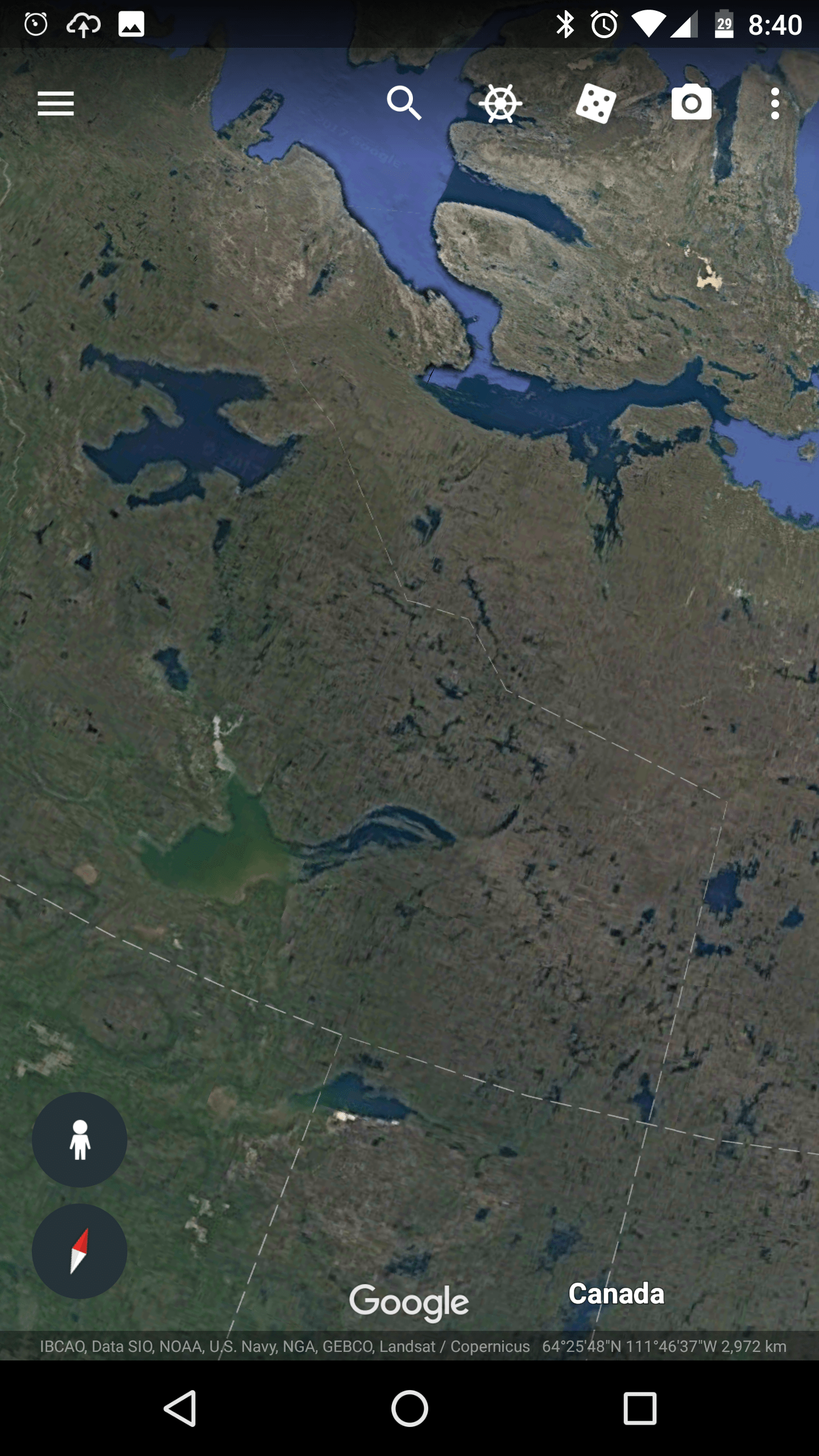 Looking on Google Earth. The water looks like it's making a pained face