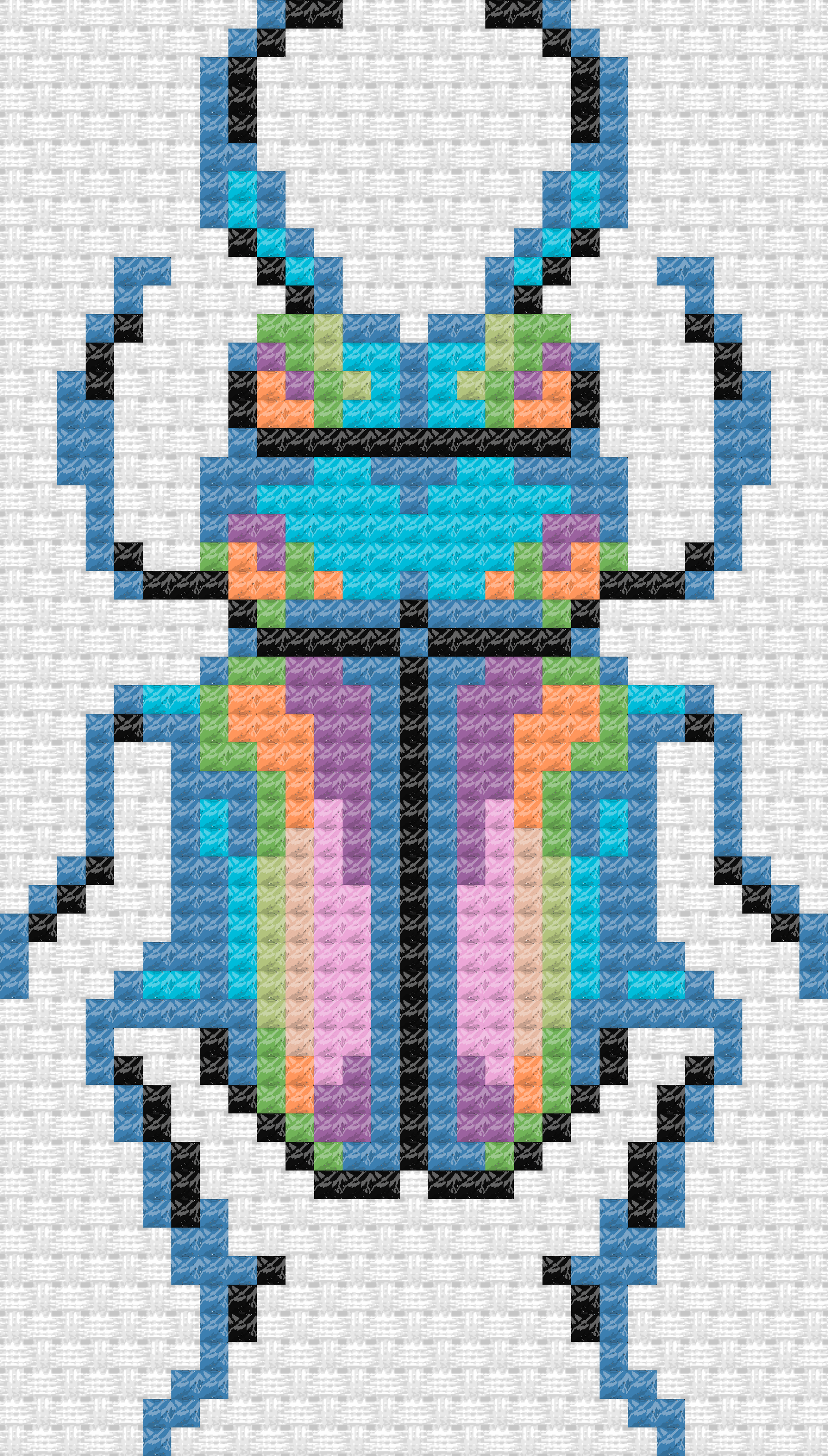 [PATTERN] Smol Colorful Beetle from anonymous pixel art (posted with