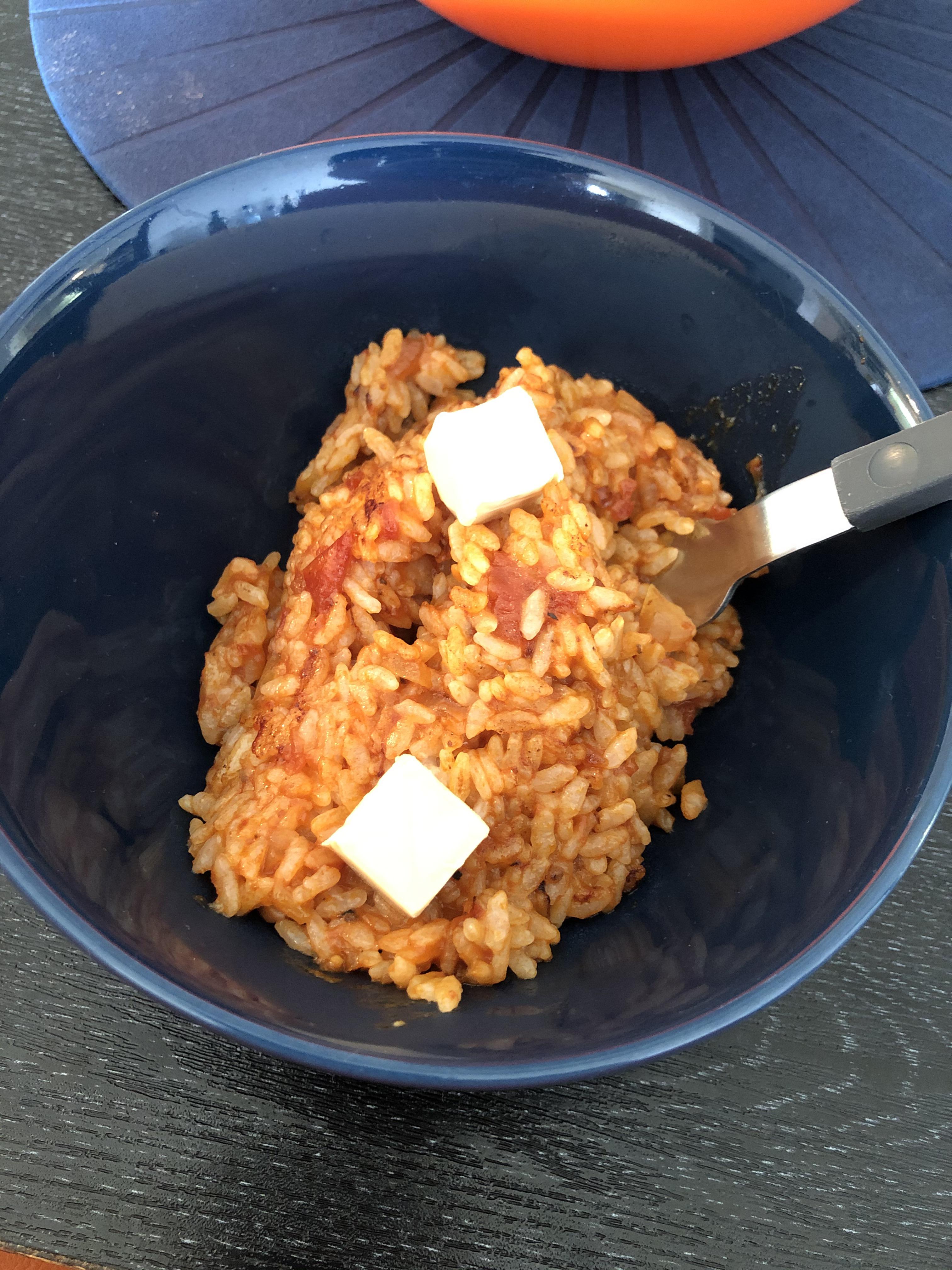2 days old rice that was left in the rice cooker with 6 days old tomato