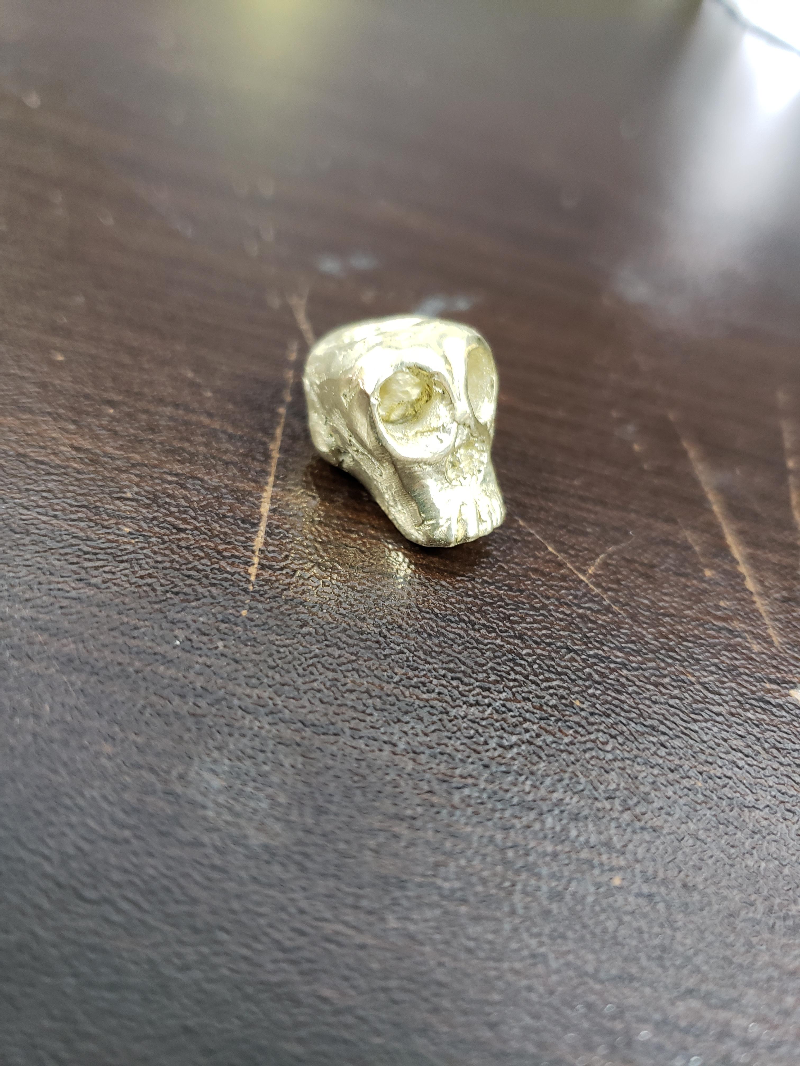 not a bench jeweler or an artist but hand carved a wax skull and had it