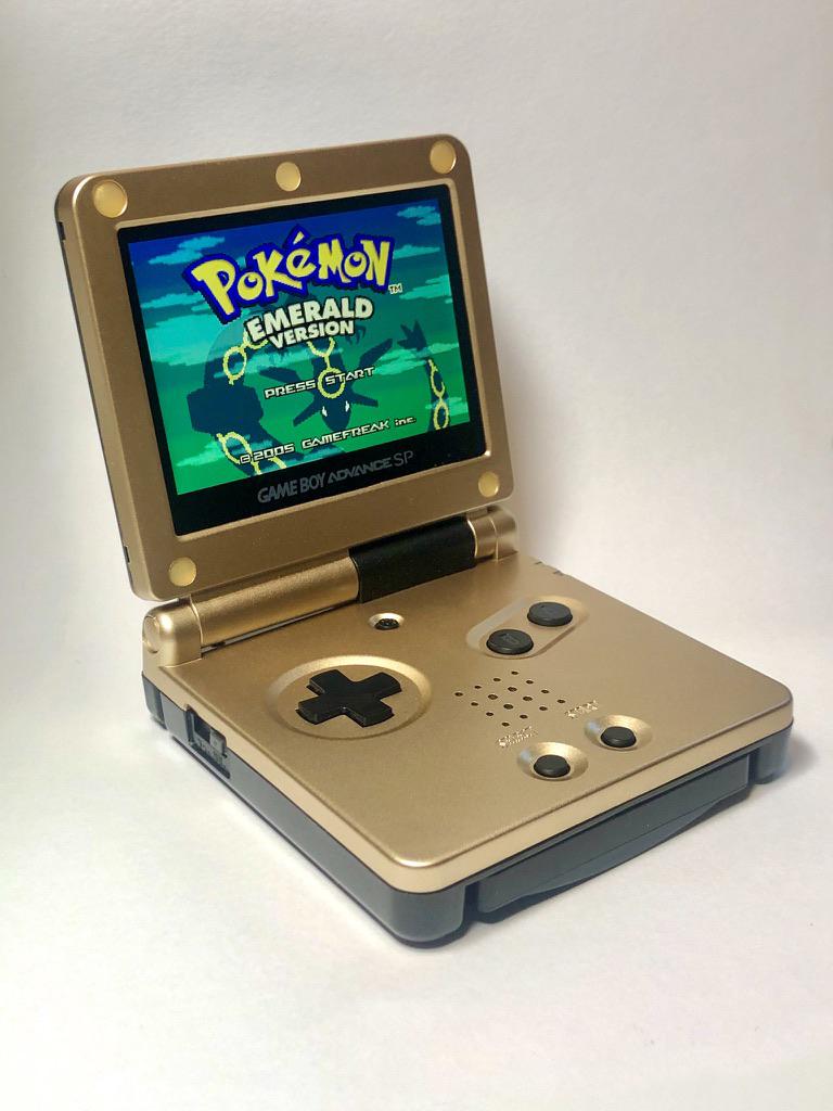 [UK] Game Boy Advance SP (Black & Gold) with IPS V2 Screen Mod 10