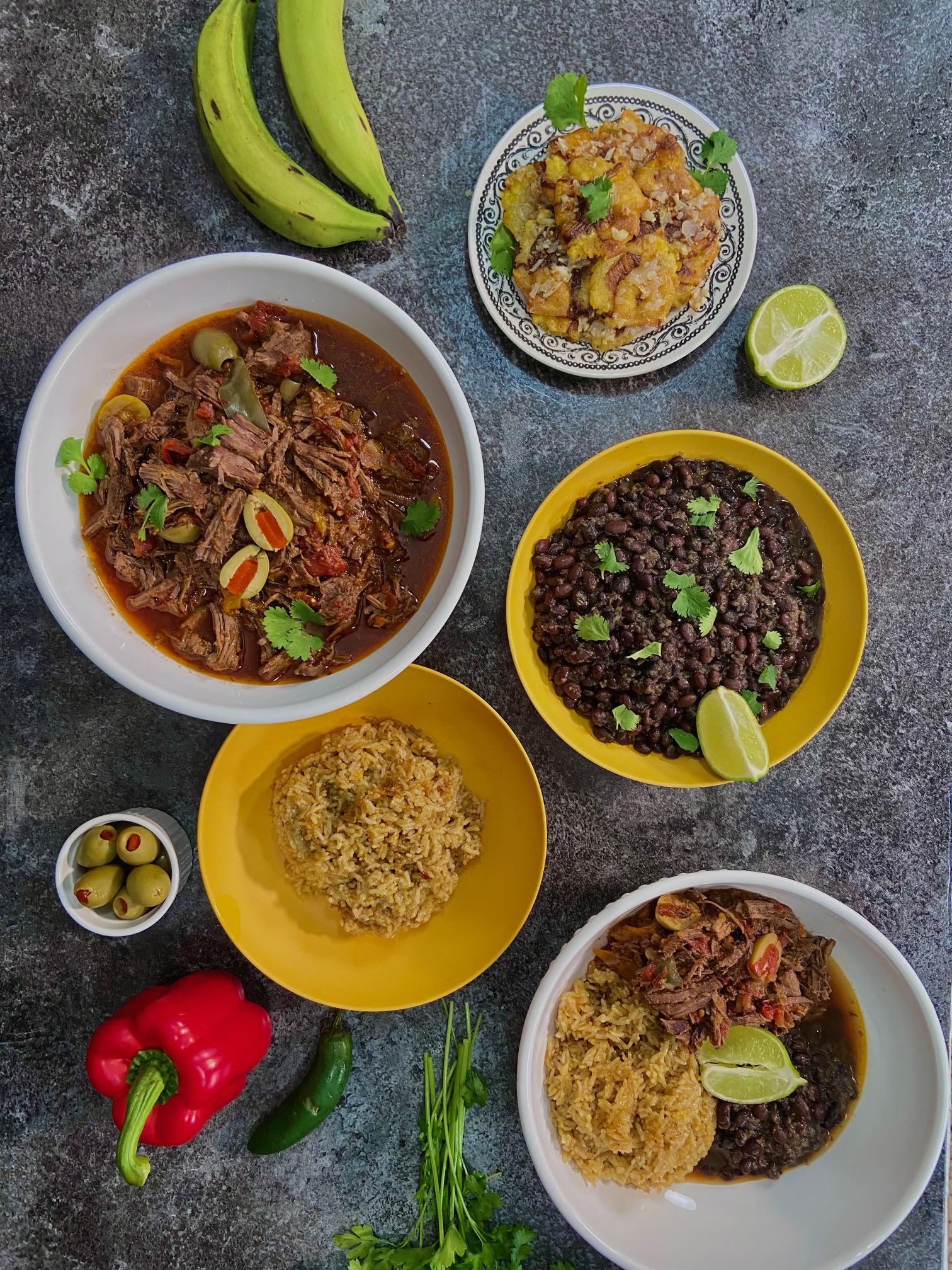 [HOMEMADE] Ropa Vieja, Black Beans, Arroz Amarillo & Tostones r/food