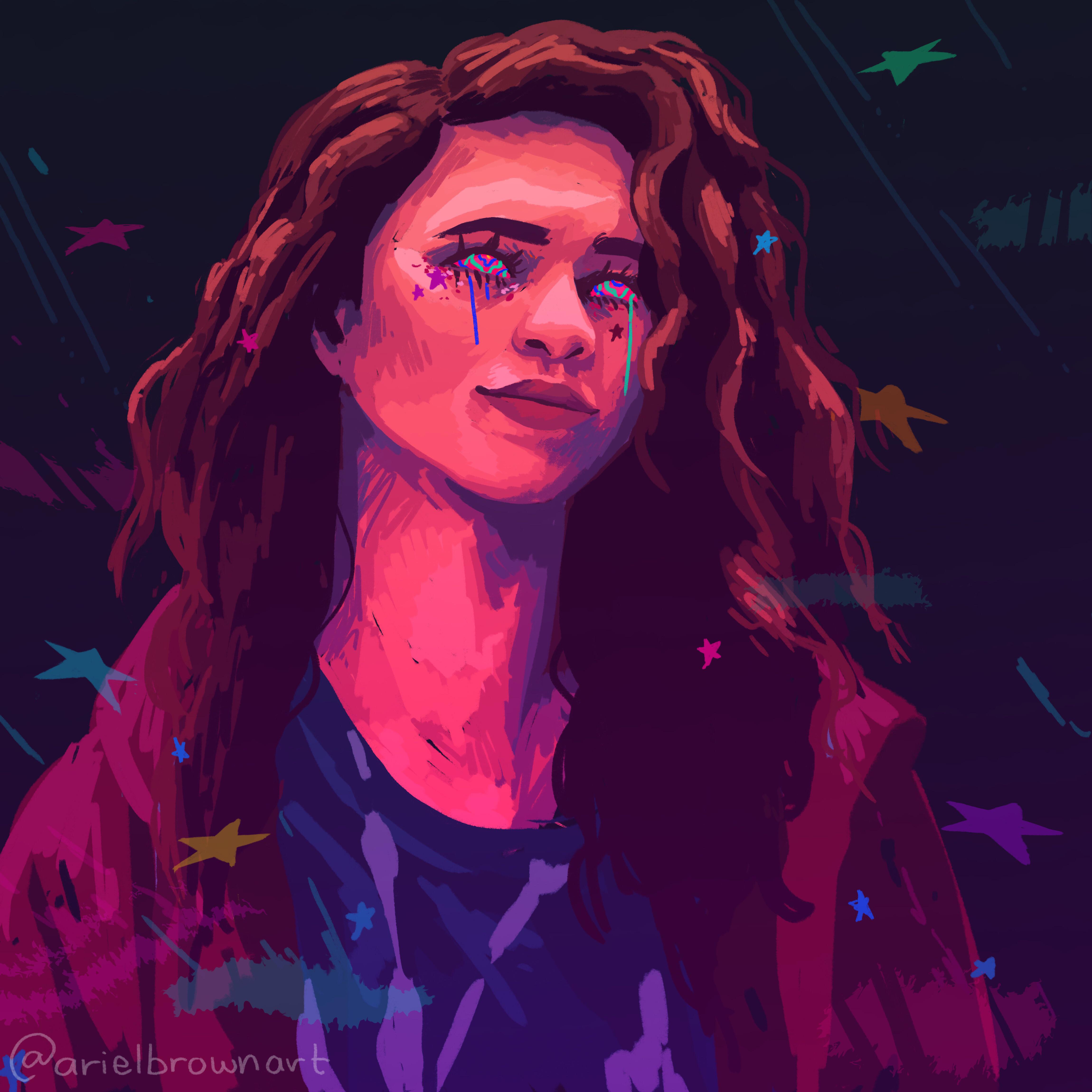 Some fan art of Zendaya in Euphoria! I had to change her expression quite a bit so if it looks