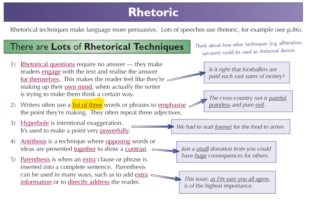 Is the List of Three same as Rule of three? r/GCSE