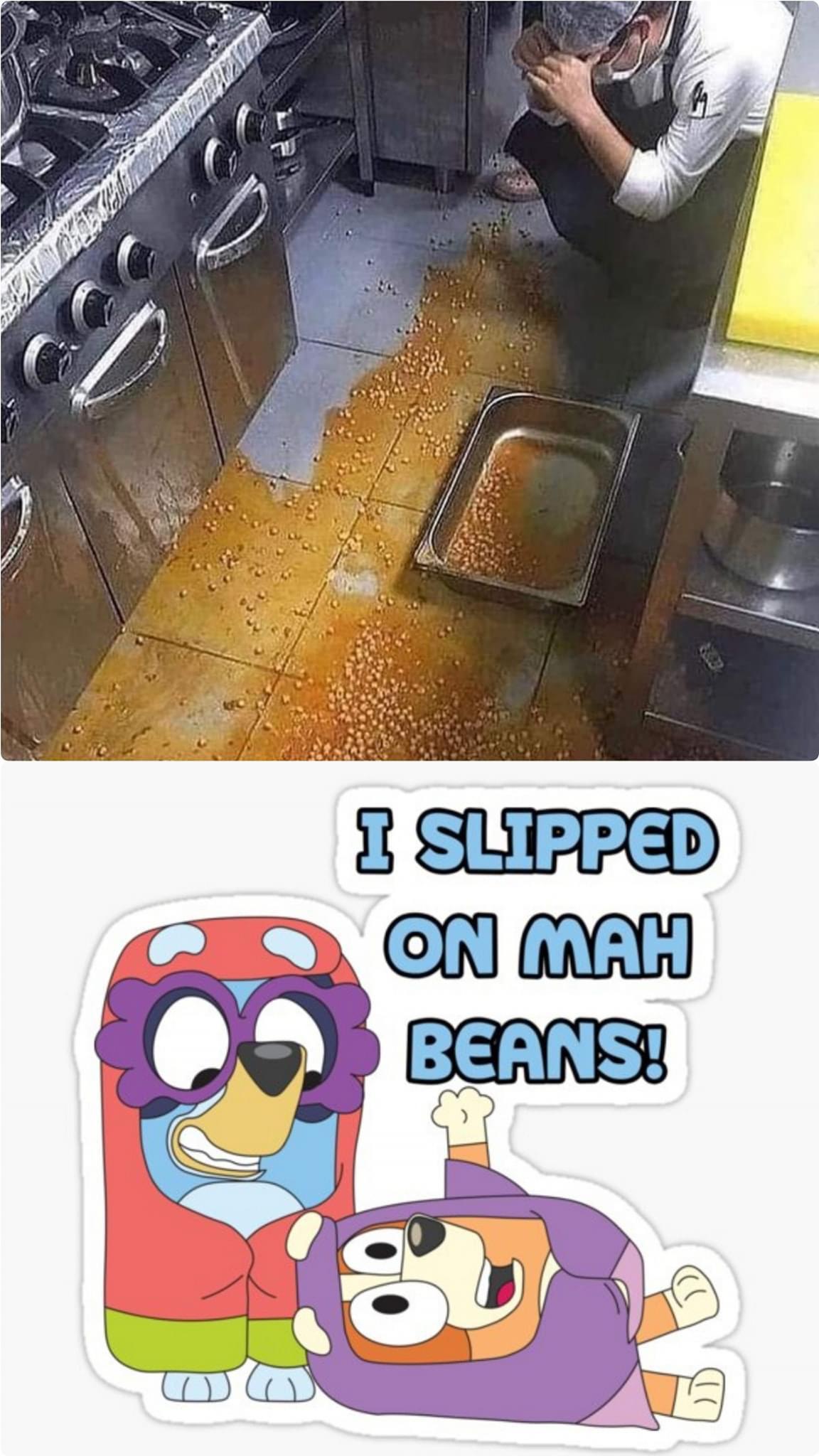I slipped on my beans! r/bluey