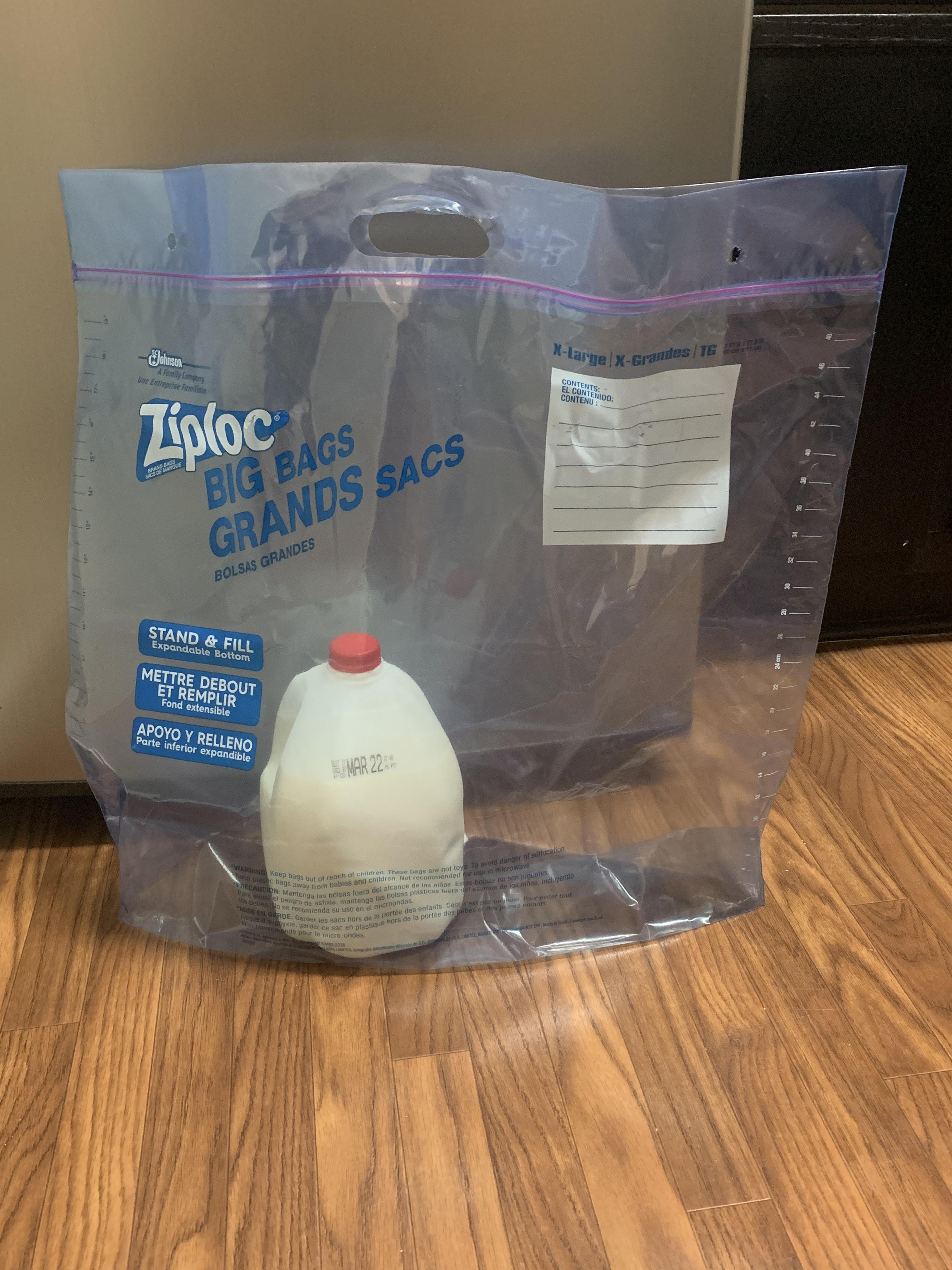 I didn’t know they made absolute unit ziploc bags (gallon of milk for