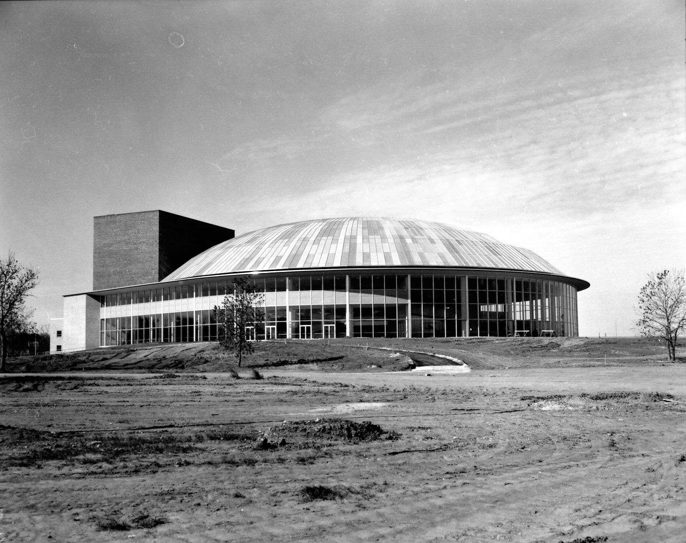 The Palmer Municipal Auditorium in Austin as it was being completed in