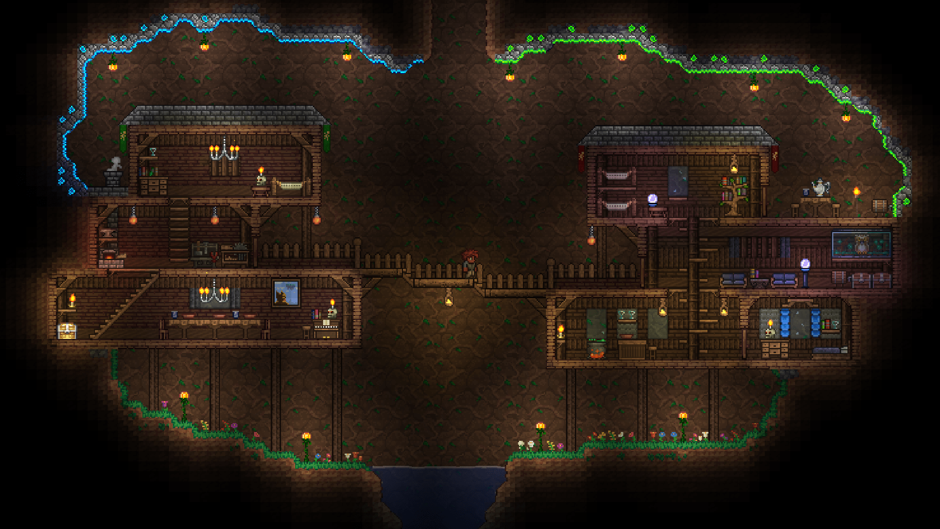 Terraria underground cabins journey build. (I'm using the legacy