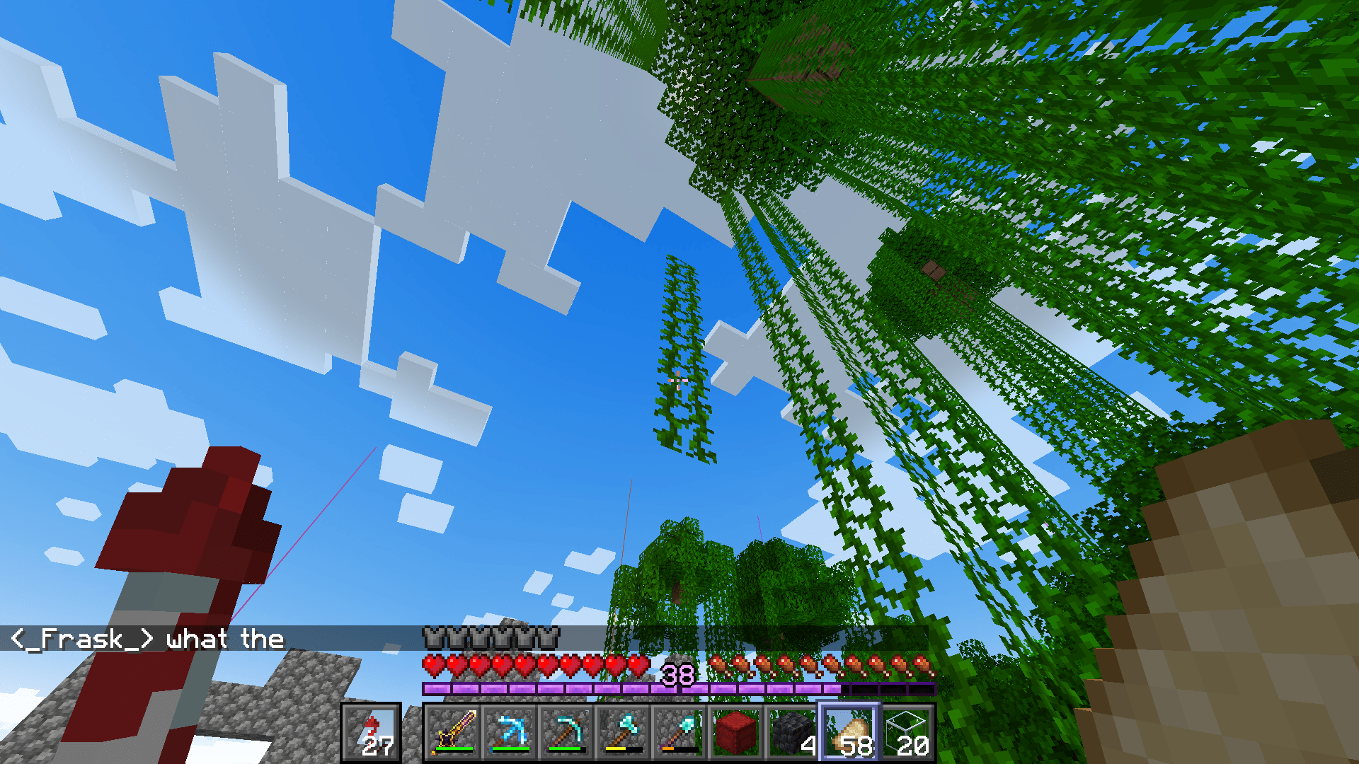 Don't leave vines floating in Minecraft. Minecraft
