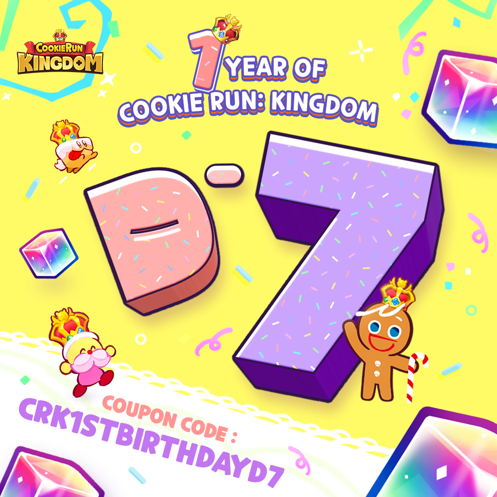 👑 Cookie Run Kingdom 1st Anniversary D7 💖 Our 1st anniversary is