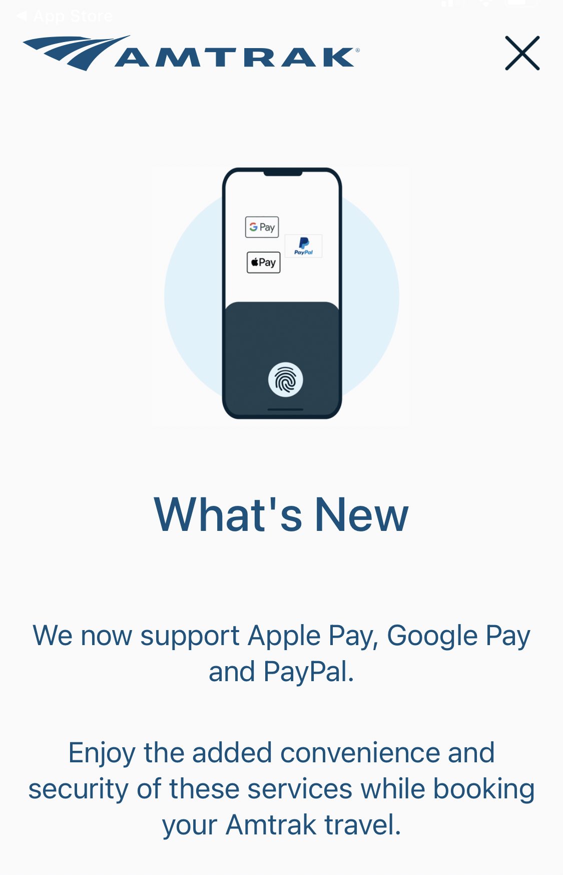 Amtrak now accepts Google Pay inapp and online r/googlepay