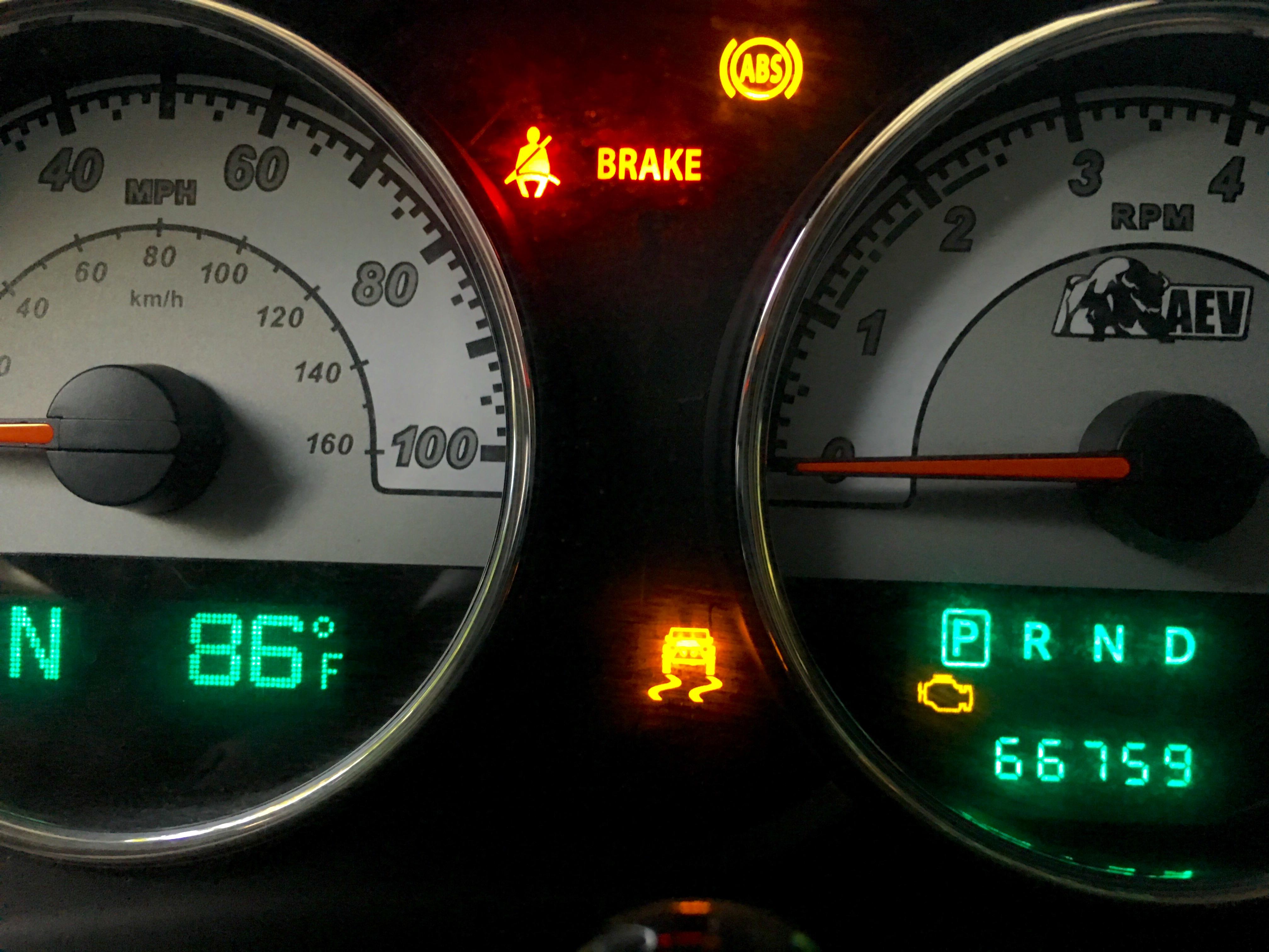 AEV JK Easter Egg. Traction Control Light looks like a Jeep r/Jeep