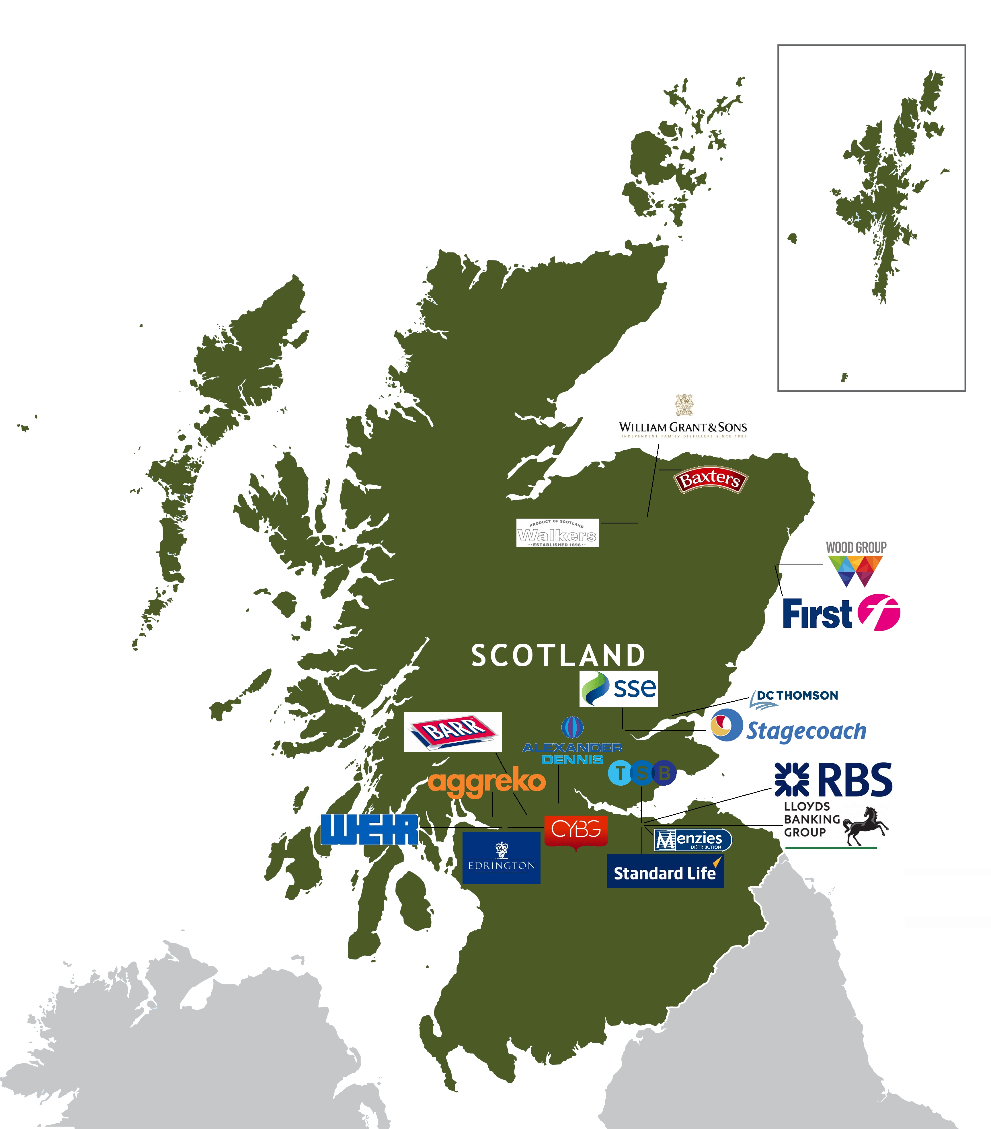 The locations of Scotland's major companies [3456 x 3936] r/MapPorn
