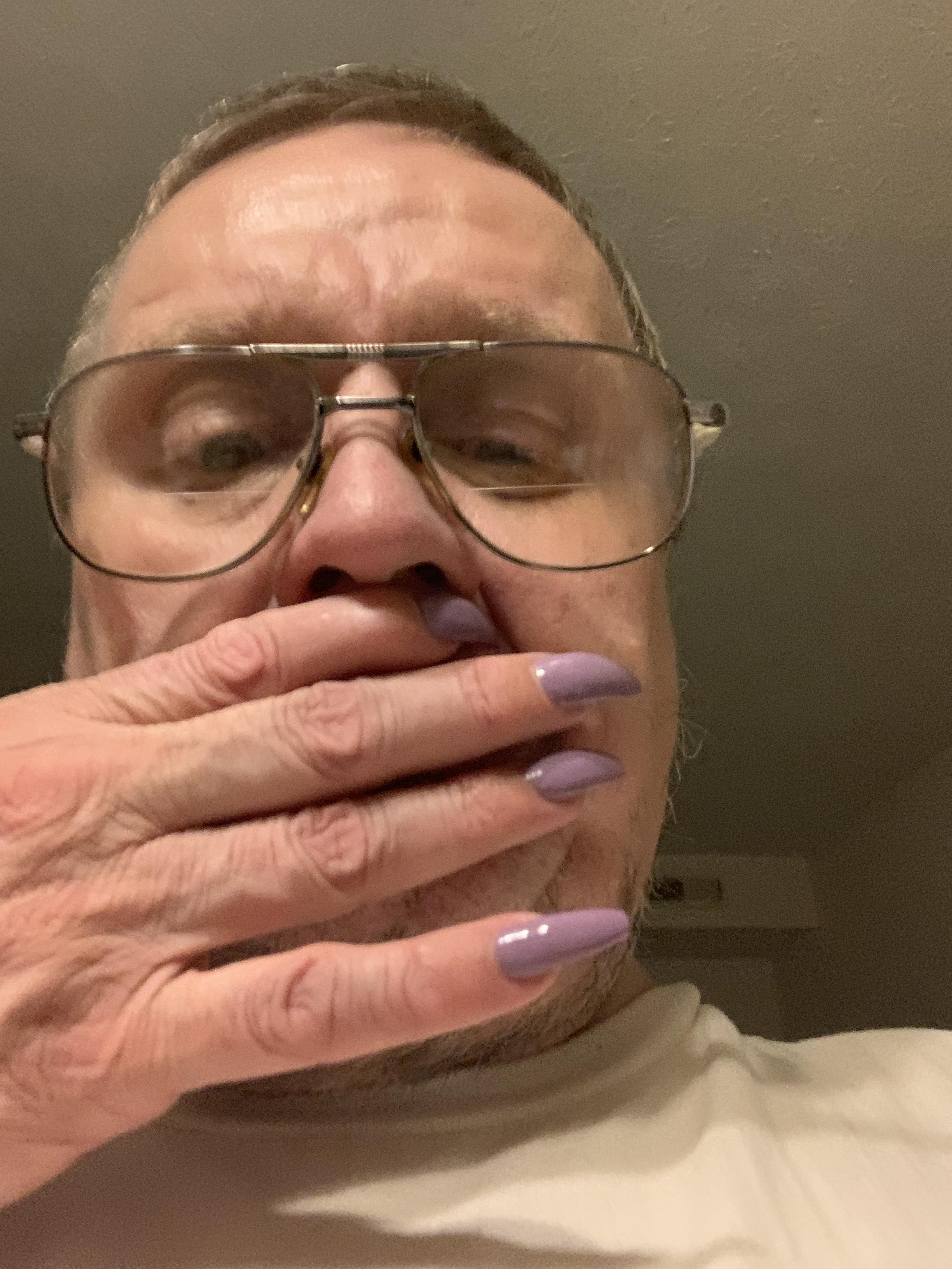 My latest acrylic nails. I just started wearing them in public on