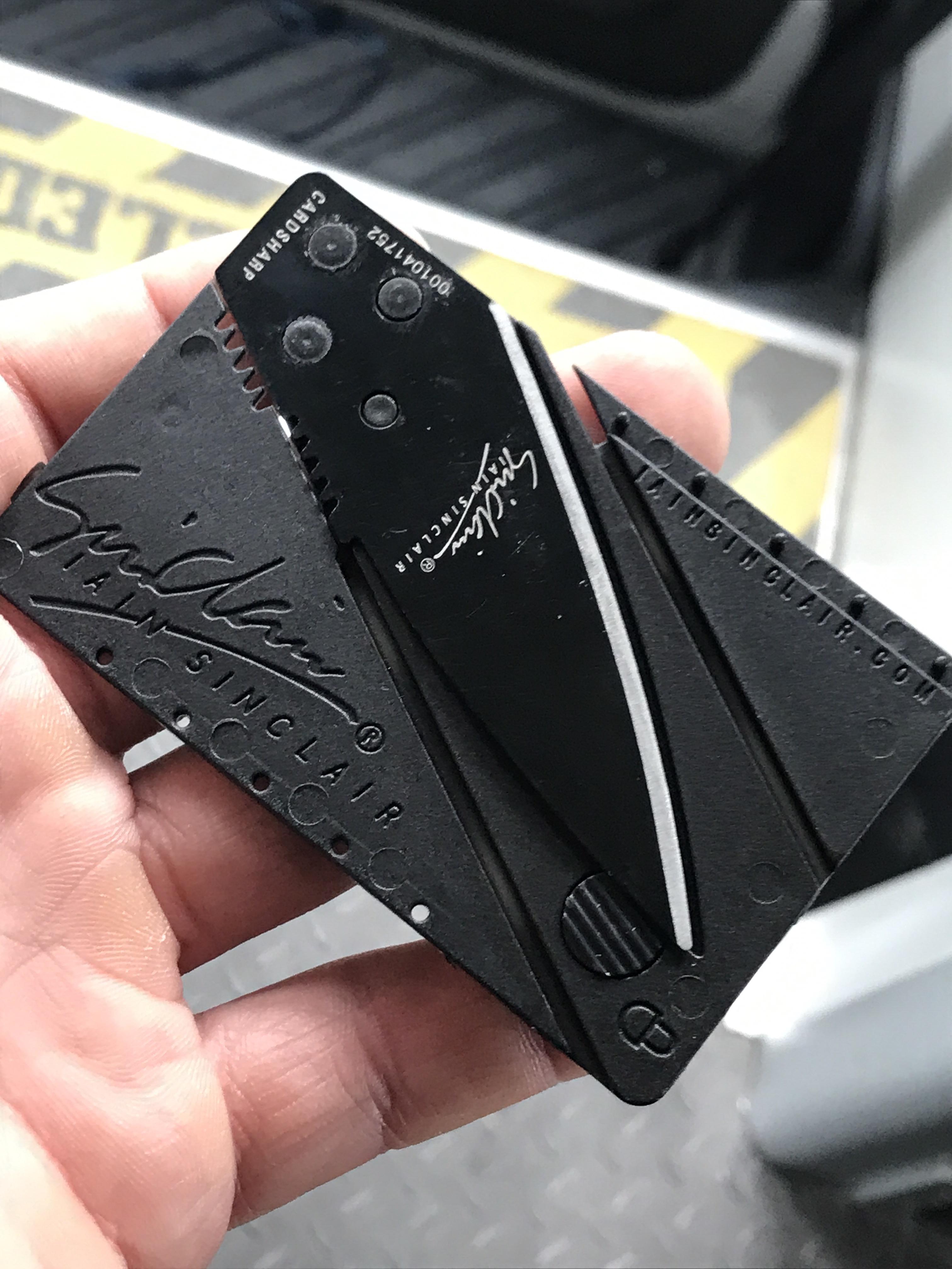Credit card sized fold out knife mallninjashit
