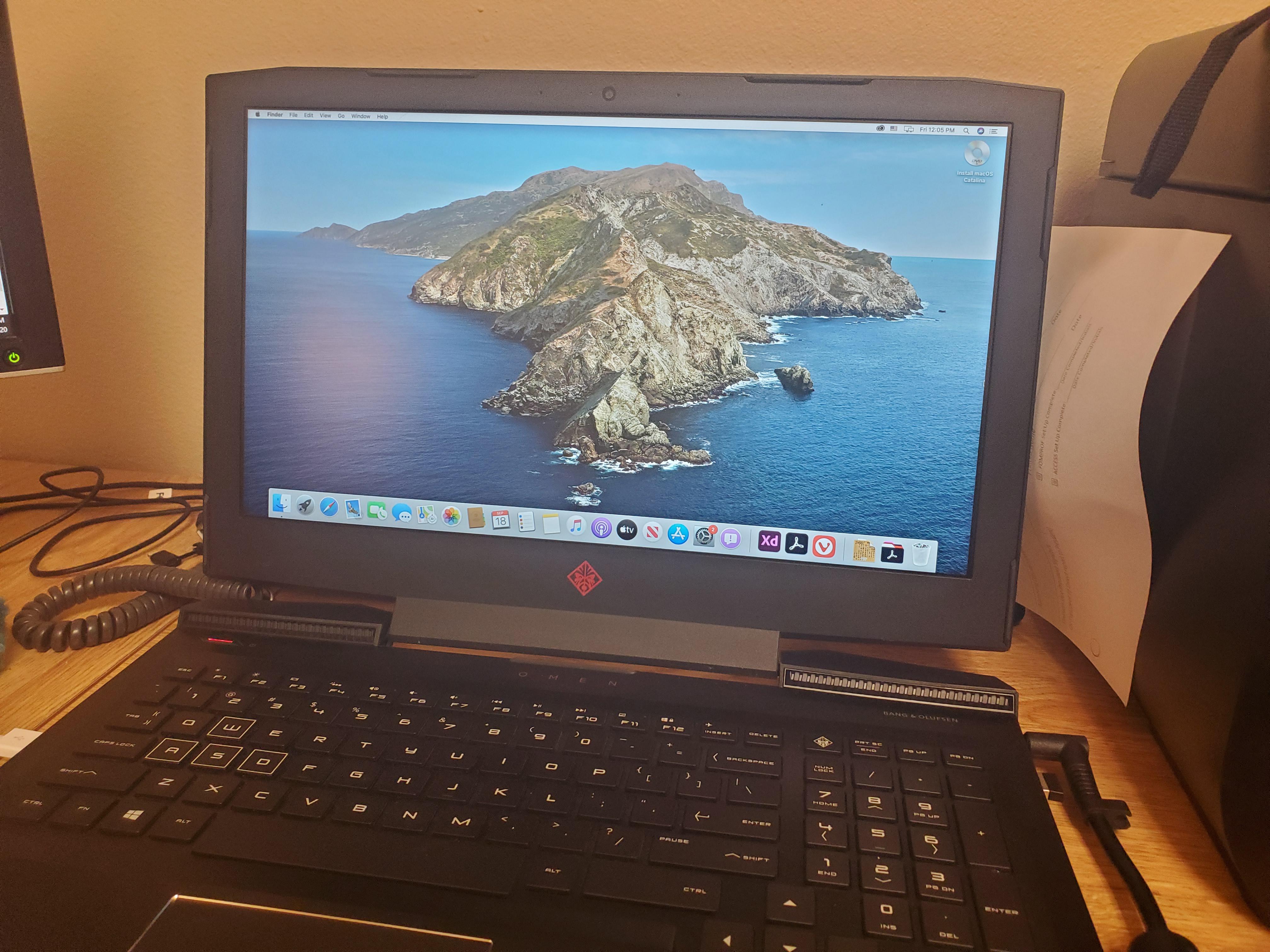 Catalina running on a HP Omen, Intel i7 8th Generation, 16 GB RAM, Nvidia GeForce GTX 1060. Wish