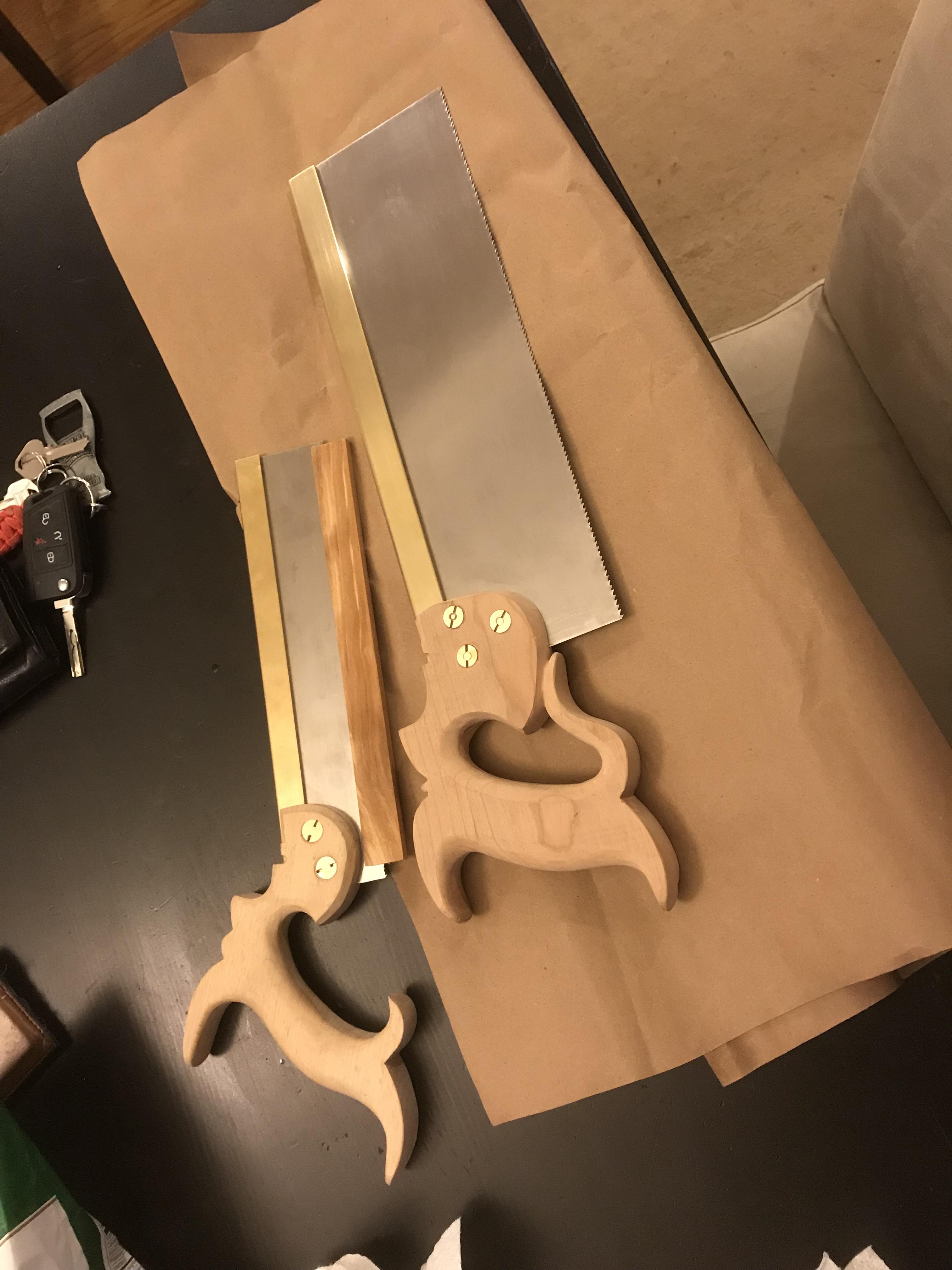Had a hard time finding comfortable left handed saws. So I also made my