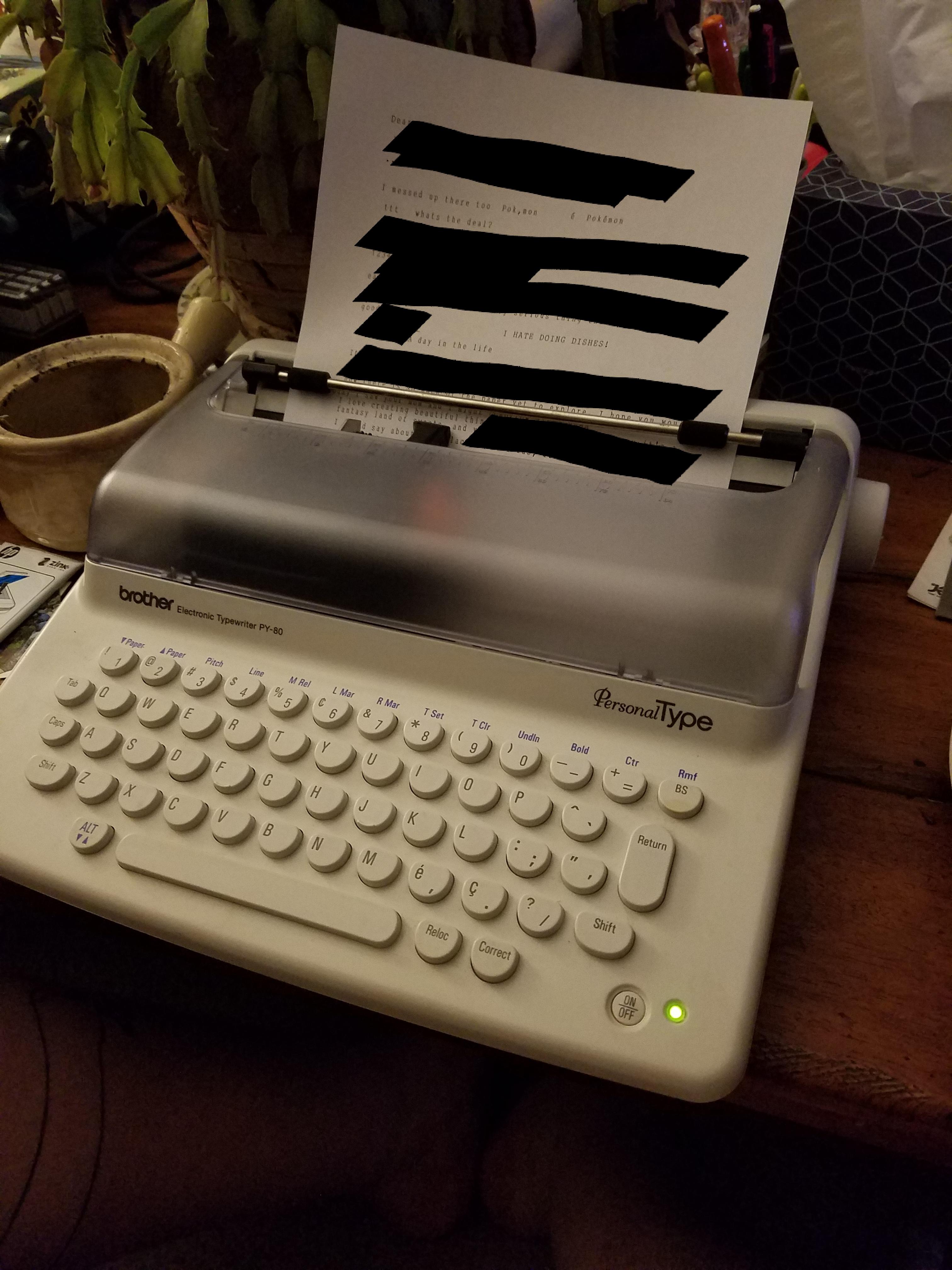 *rare* Brother electronic typewriter py80... just got it up and