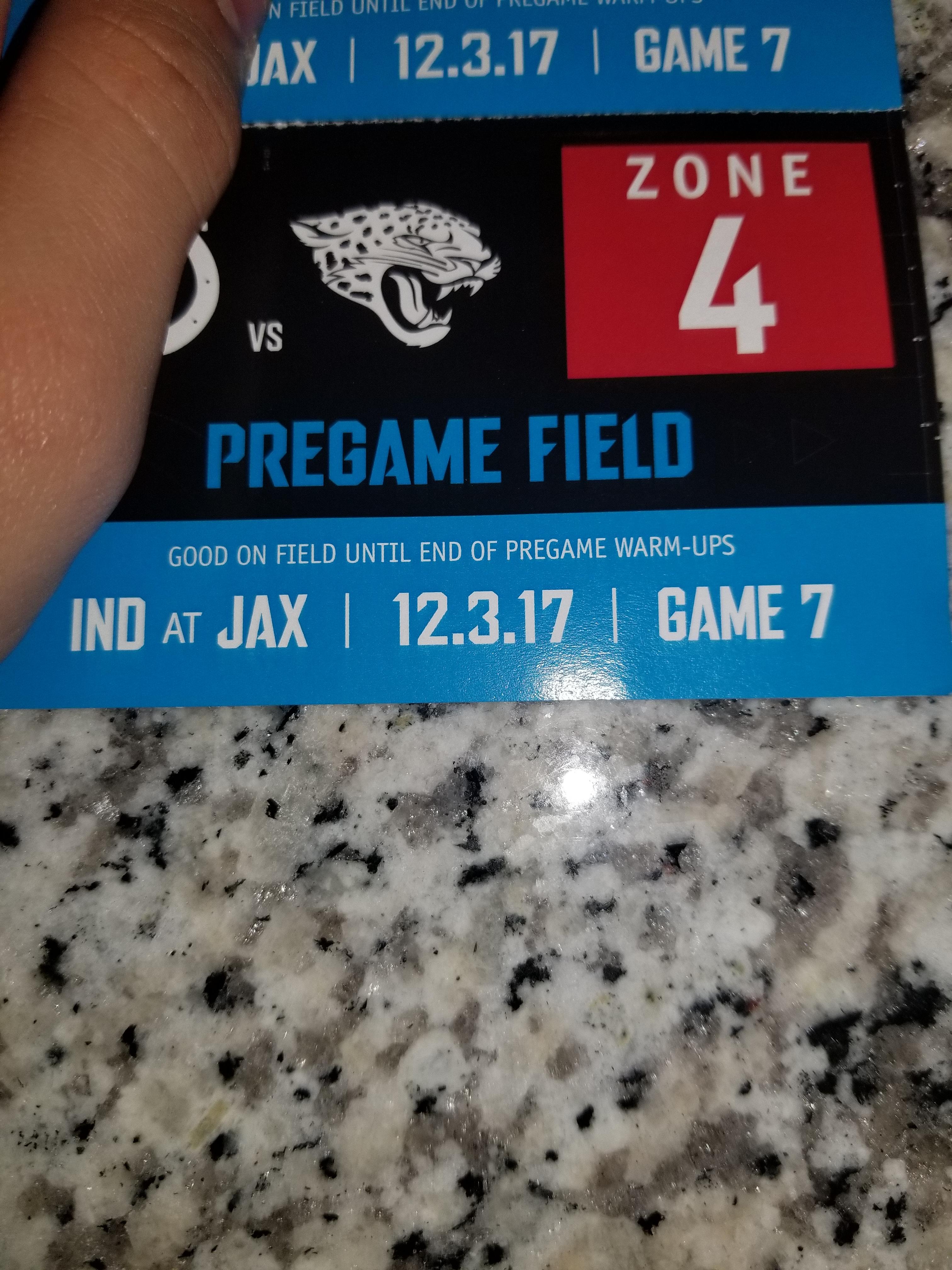 I have these pregame field passes. How do I use them and what can I do