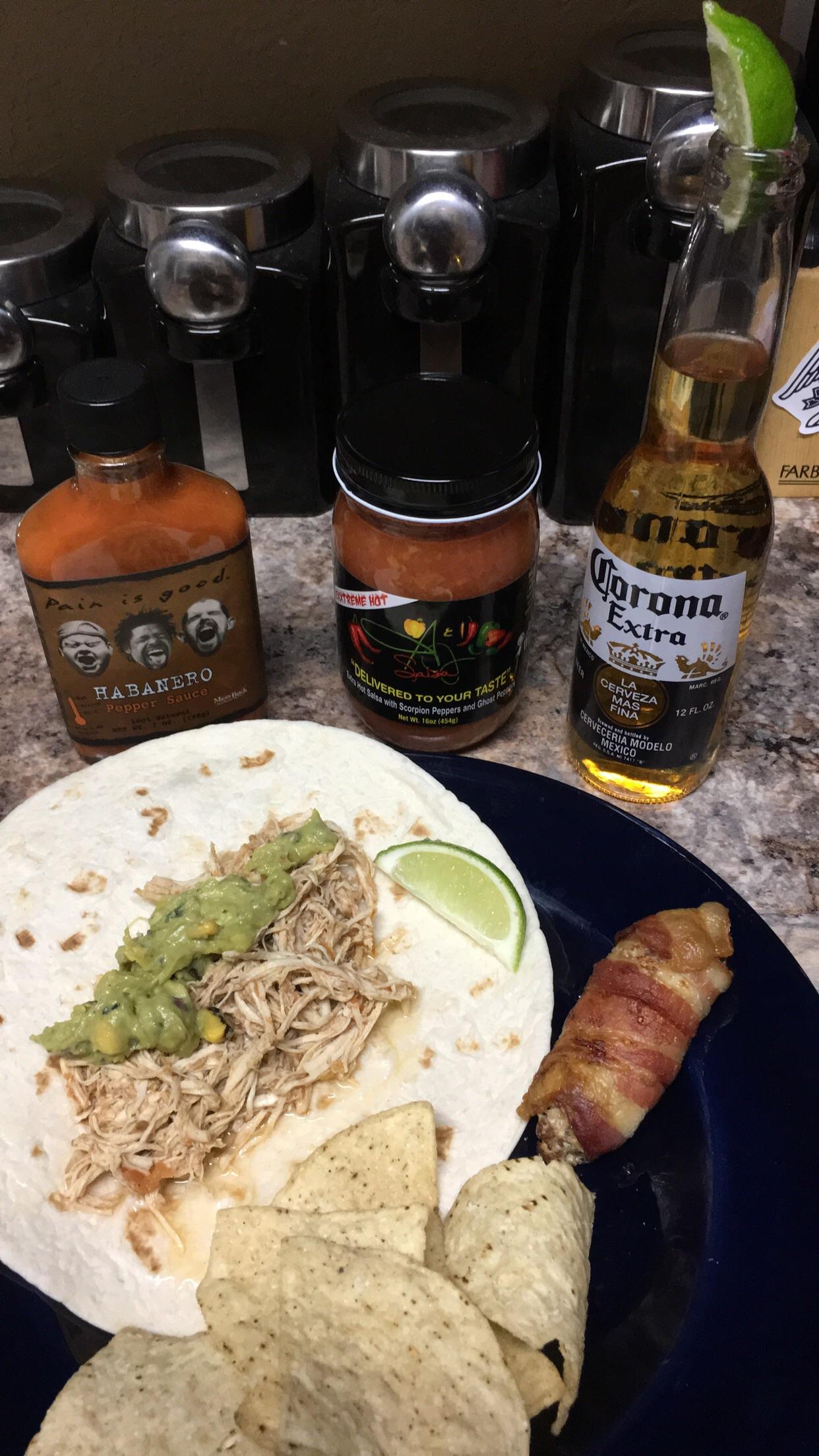 Spicy slow cooker chicken with stuffed jalapeños r/slowcooking