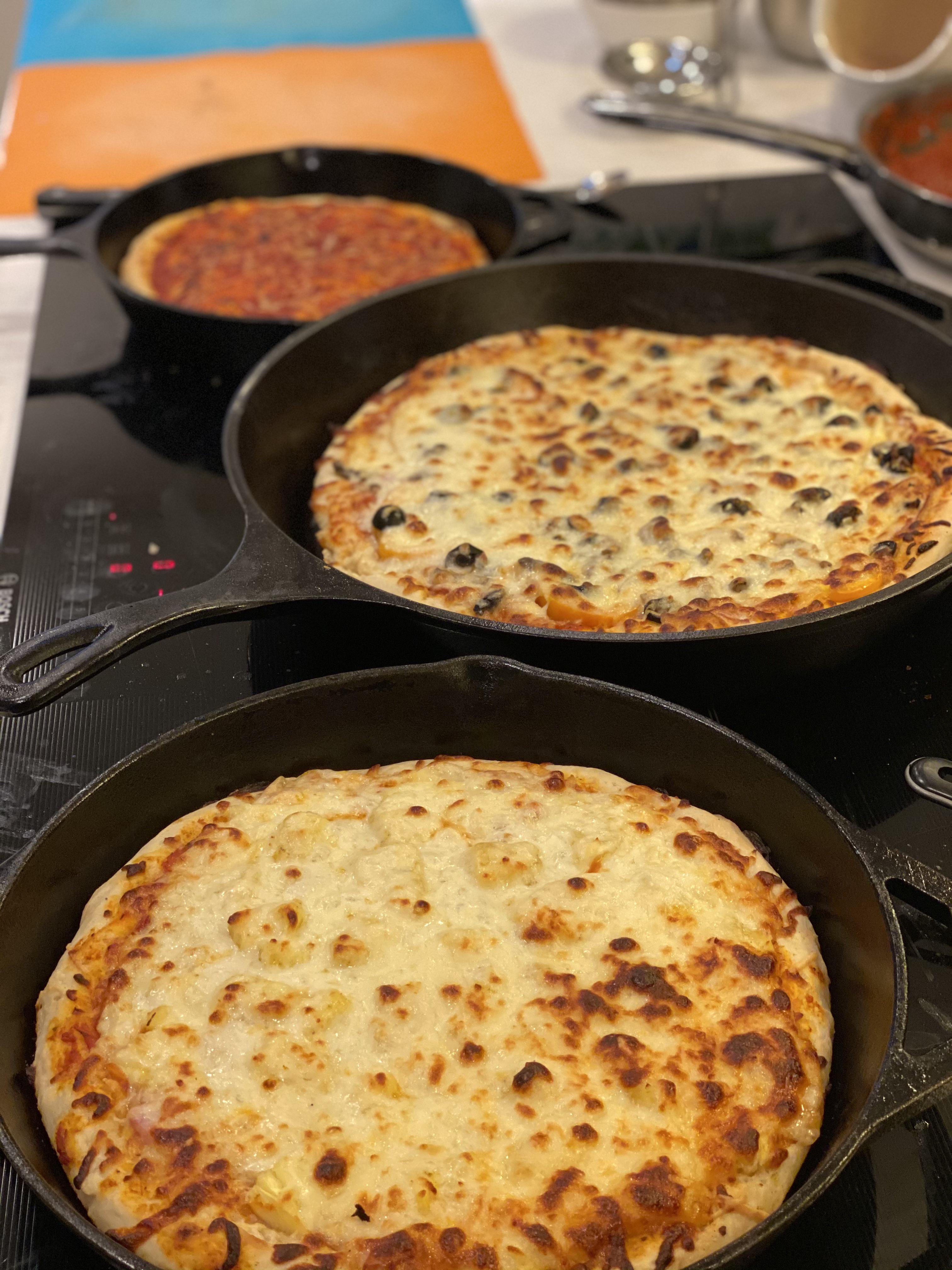 Another Foolproof pizza or 3. Veggie, Hawaii and a (mostly) cheese