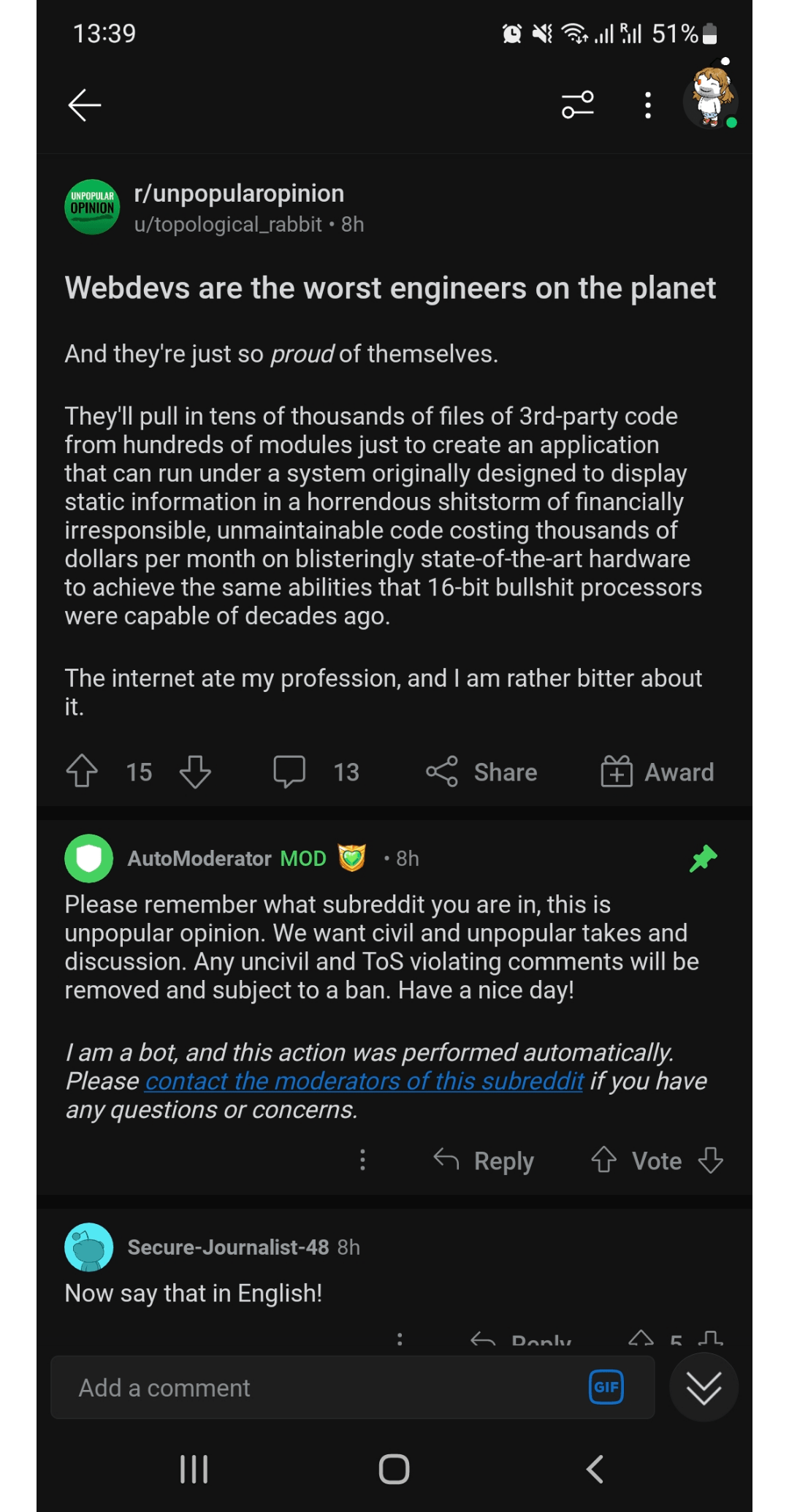 HTML is not a real language... r/ProgrammerHumor