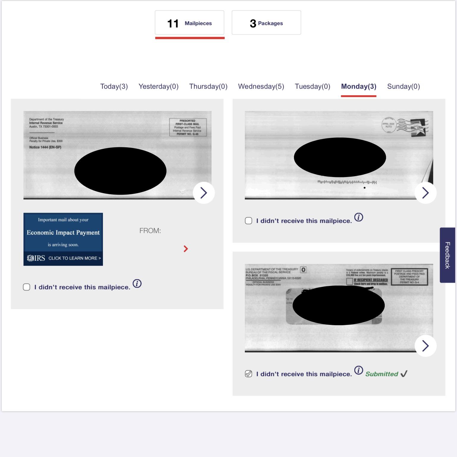 Check may have been stolen or lost. Was in my Informed Delivery last