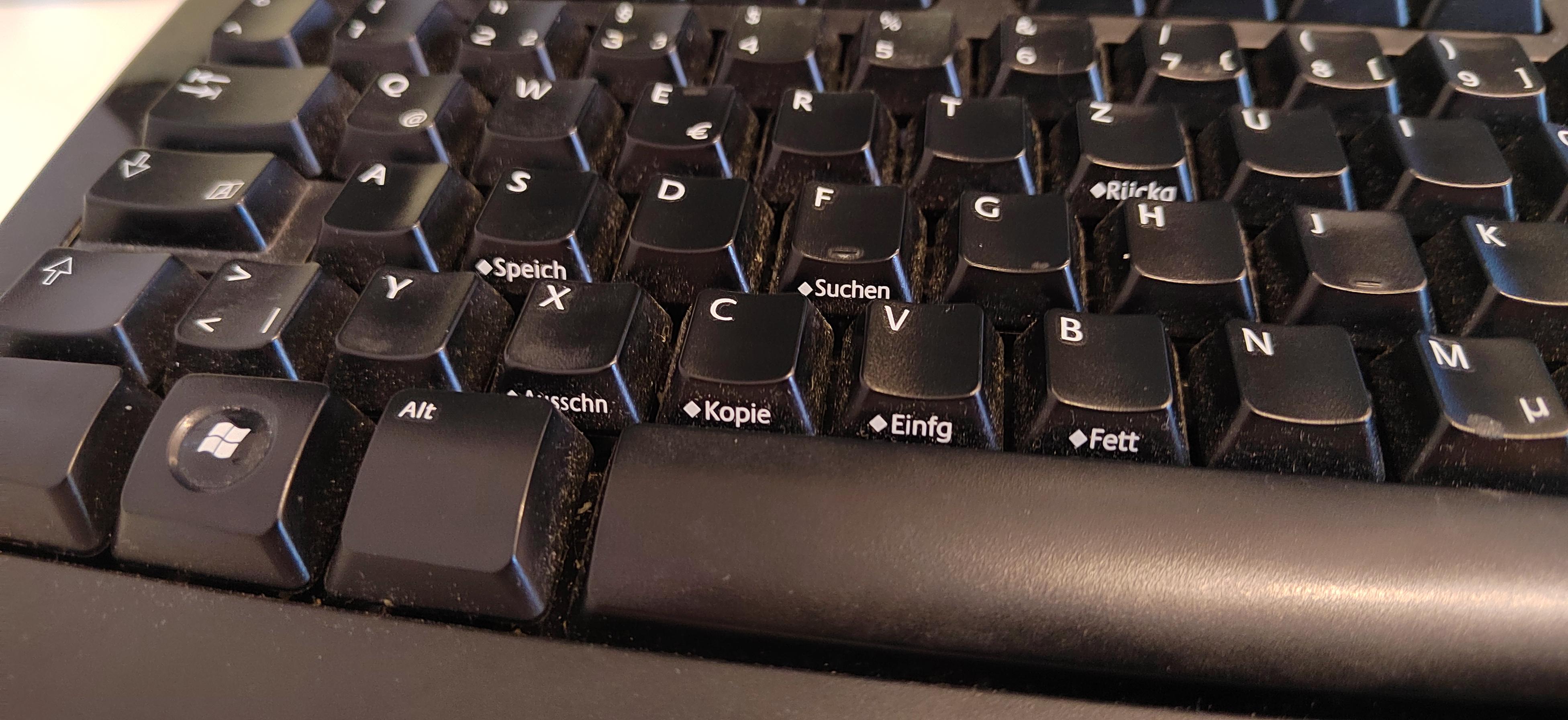 My Keyboard at work has imprints on the side of the Caps to show what they do when pressing ctrl