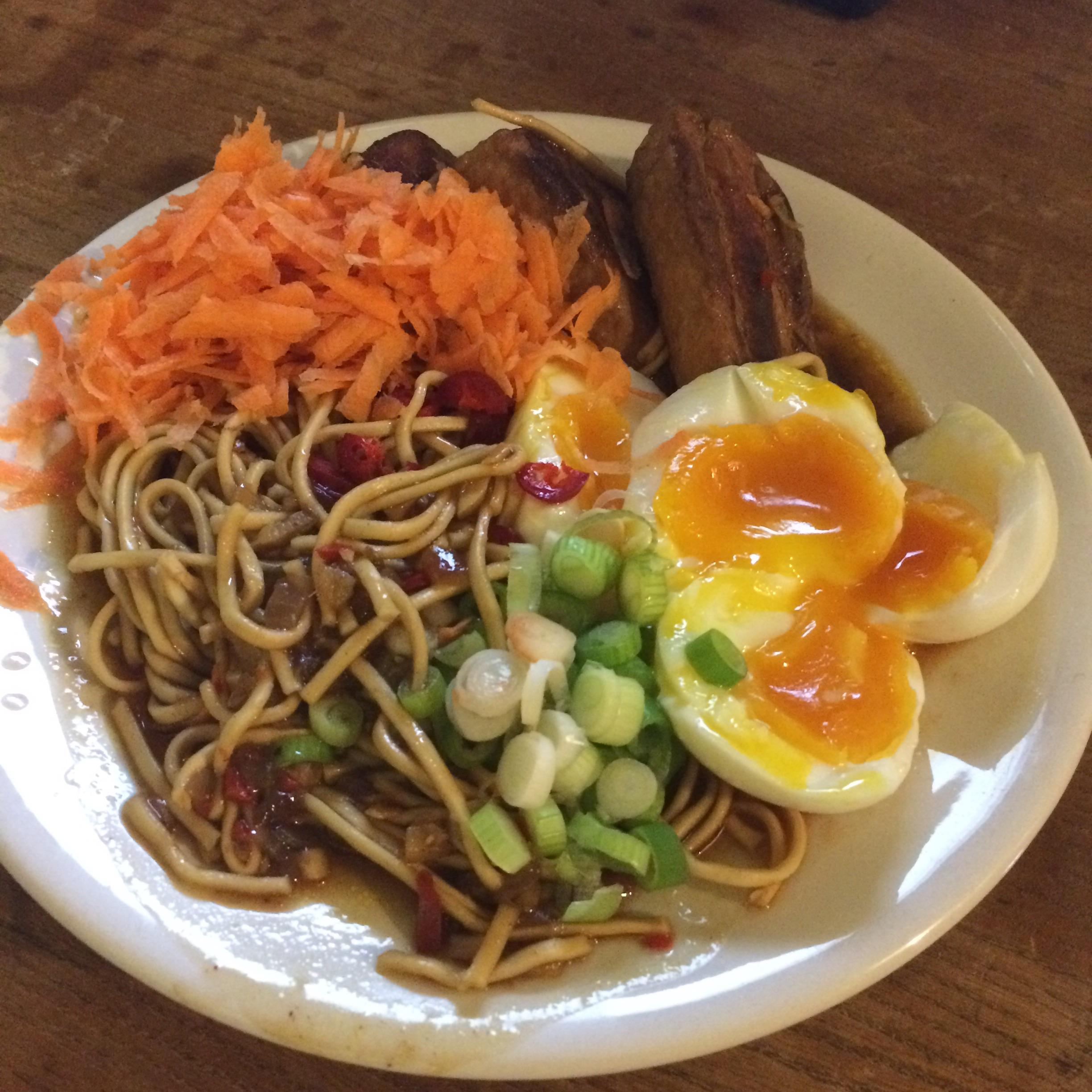New to ramen but already a huge fan! Here's my attempt at slow cooker