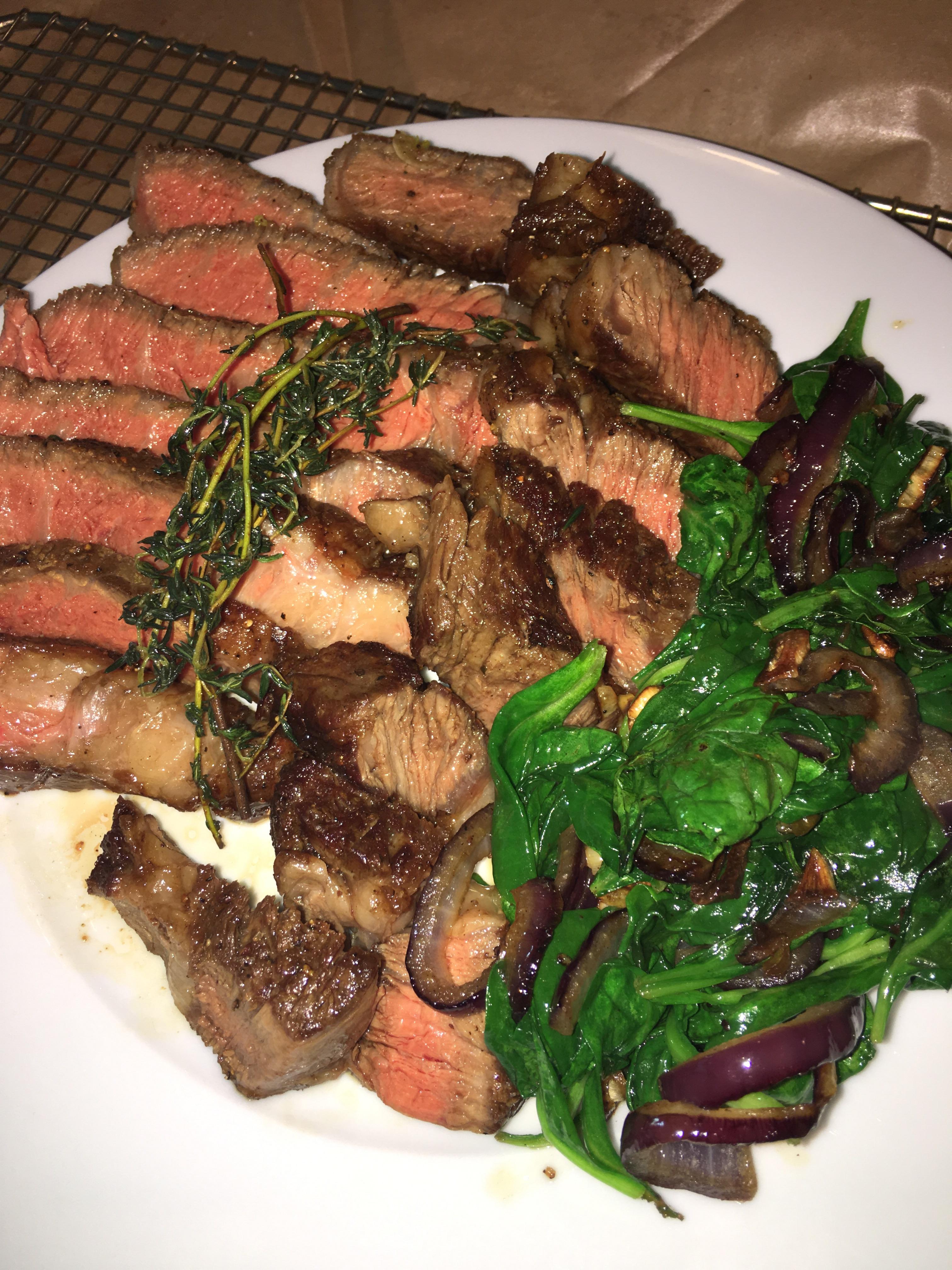 My last steak before leaving for basic military training! Garlic thyme