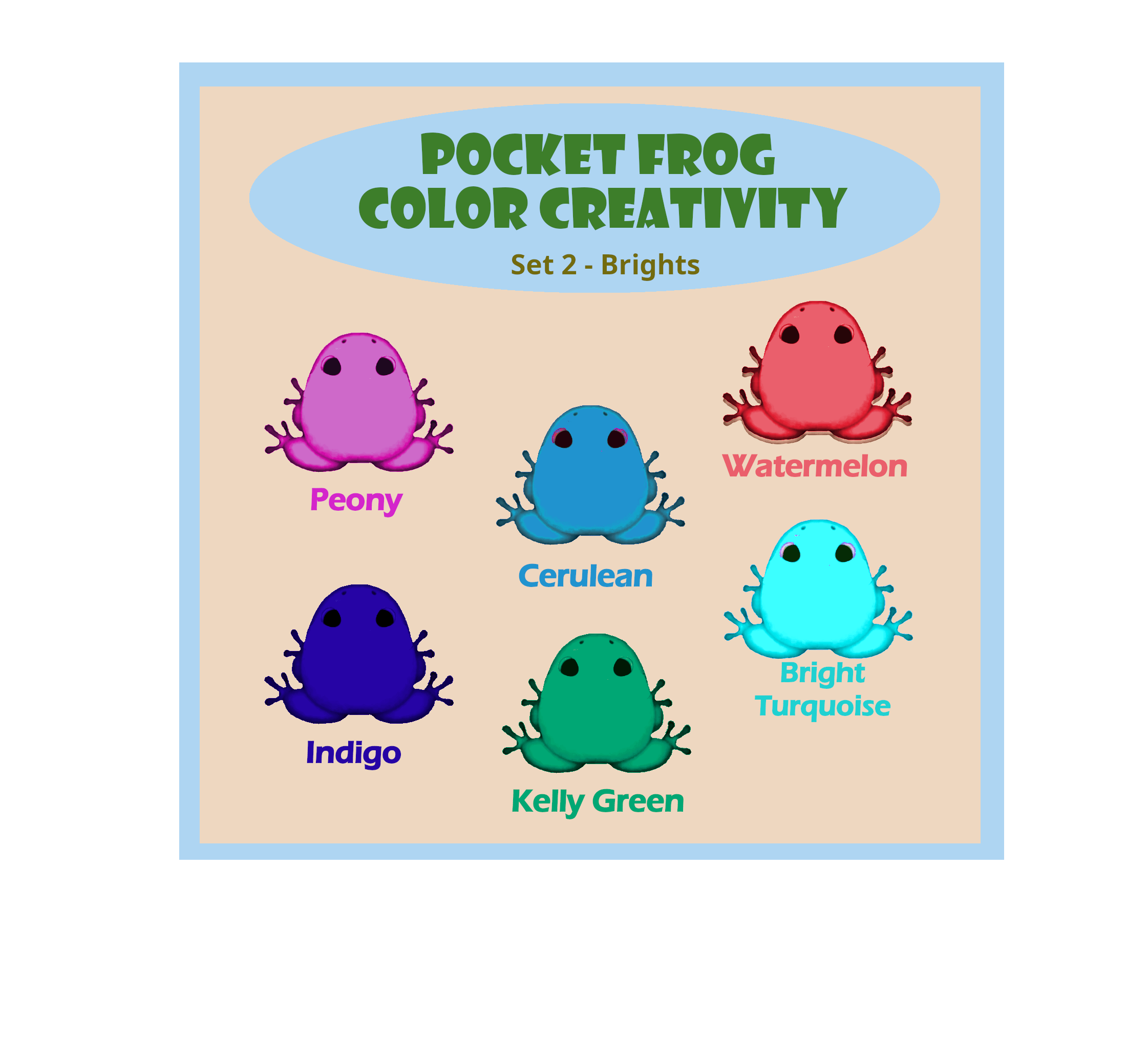 Color Creativity Set 2 my first attempt at Bright Frogs some will