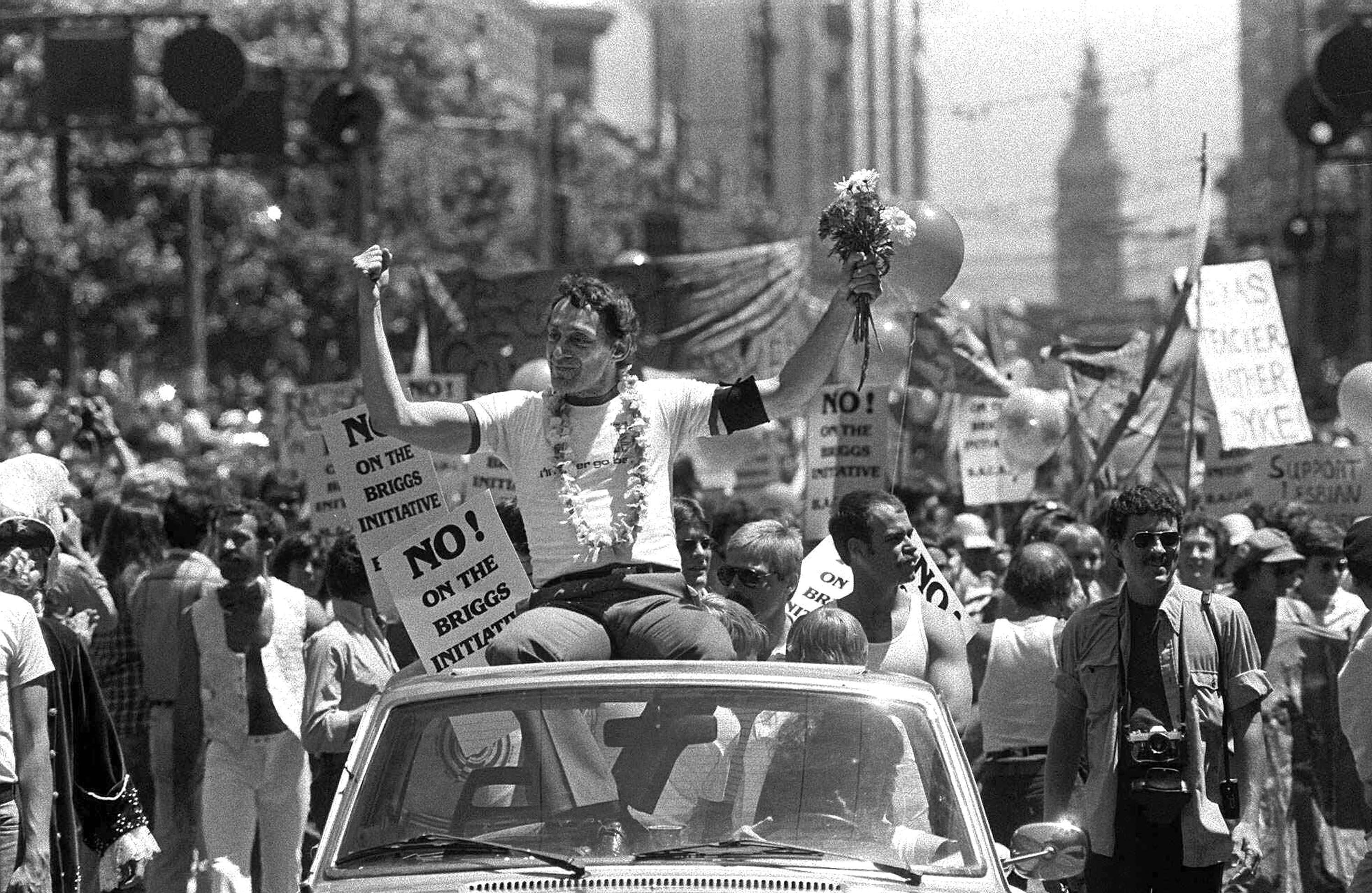 Harvey Milk at the San Francisco's seventh annual gay freedom parade